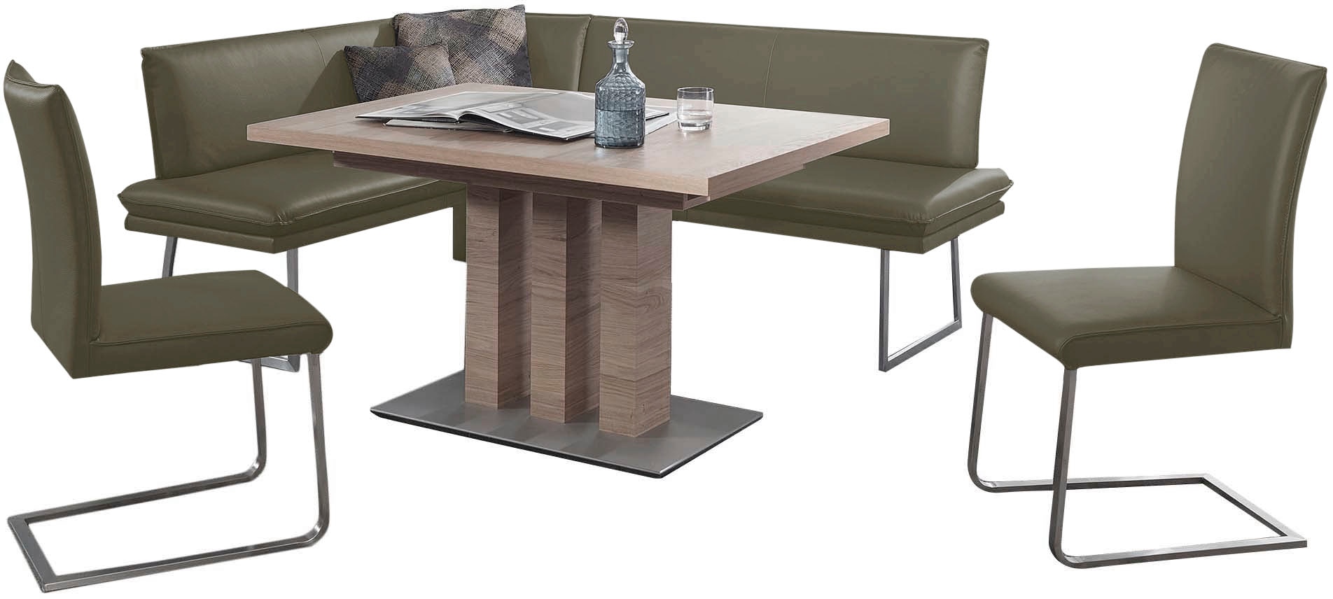 K+W Komfort & Wohnen Essgruppe "Santos III" 4 Stk. tlg. gepolsterte Eckbank günstig online kaufen