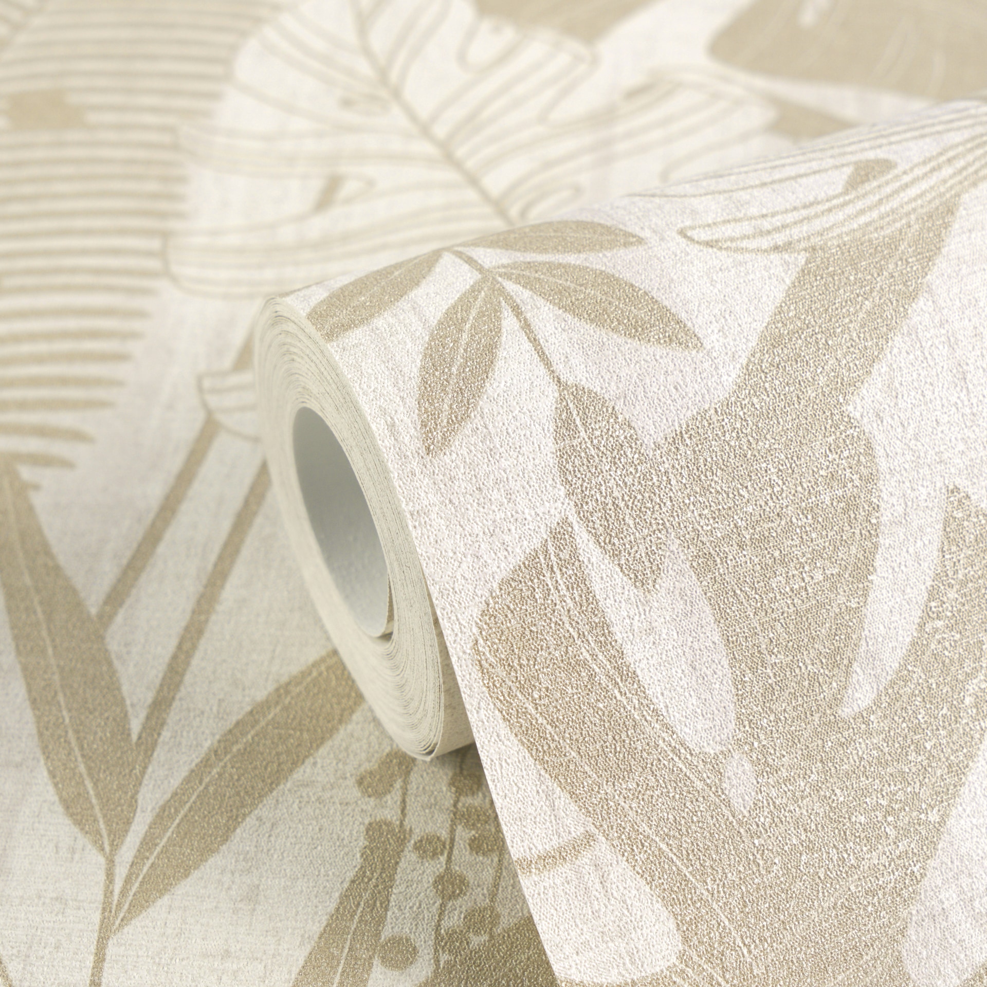 A.S. Création Vliestapete »Cuba II Tropische Blätter« Retro | floral | tropisch leicht strukturiert Feines Blattdesign mit filigranen Linien und natürlicher Optik