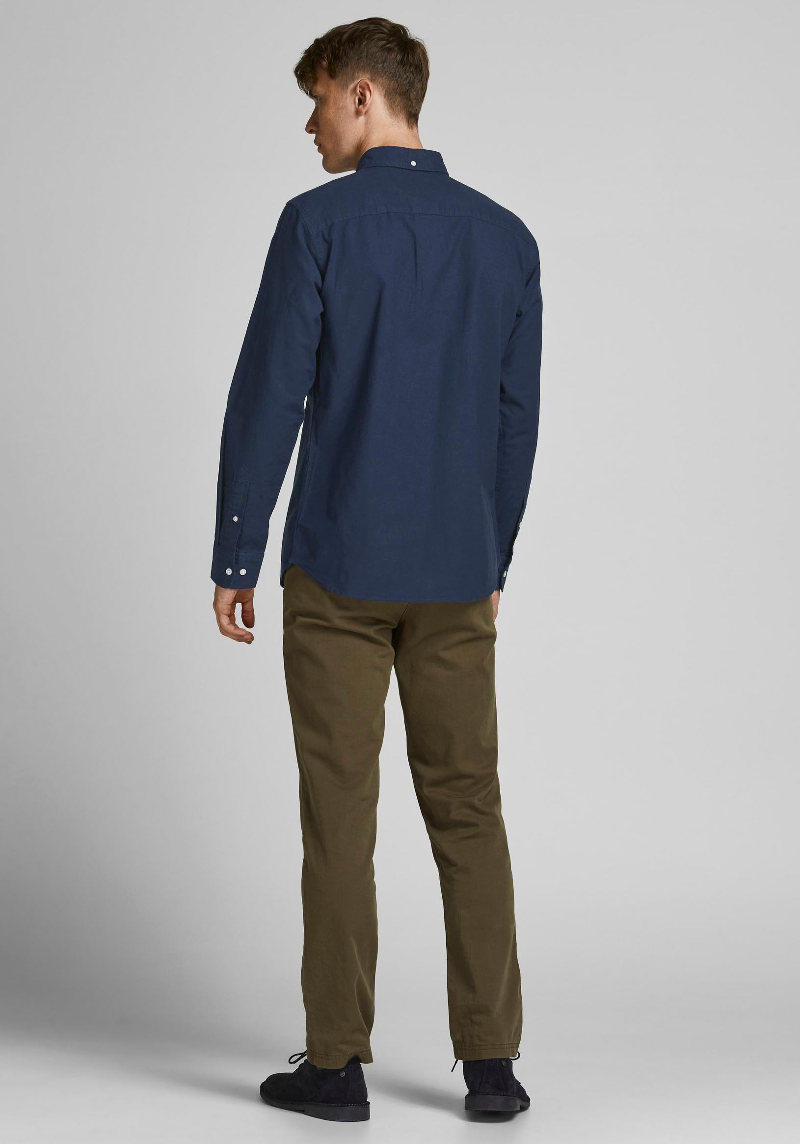 Jack & Jones Langarmhemd BROOK OXFORD mit Button-Down Kragen günstig online kaufen