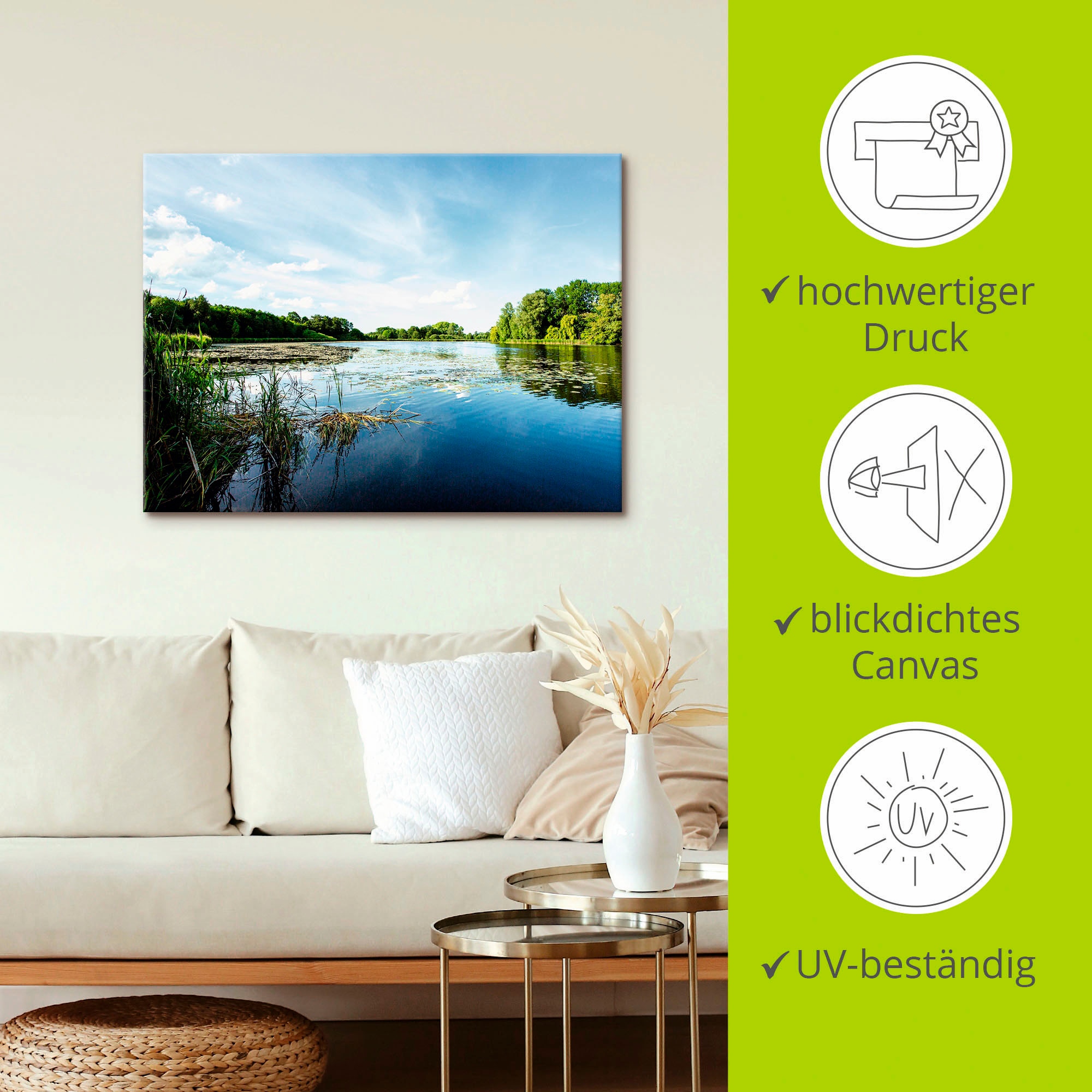 Artland Wandbild »Idylle pur«, Gewässer, (1 St.), als Leinwandbild, Poster, Wandaufkleber in verschied. Größen