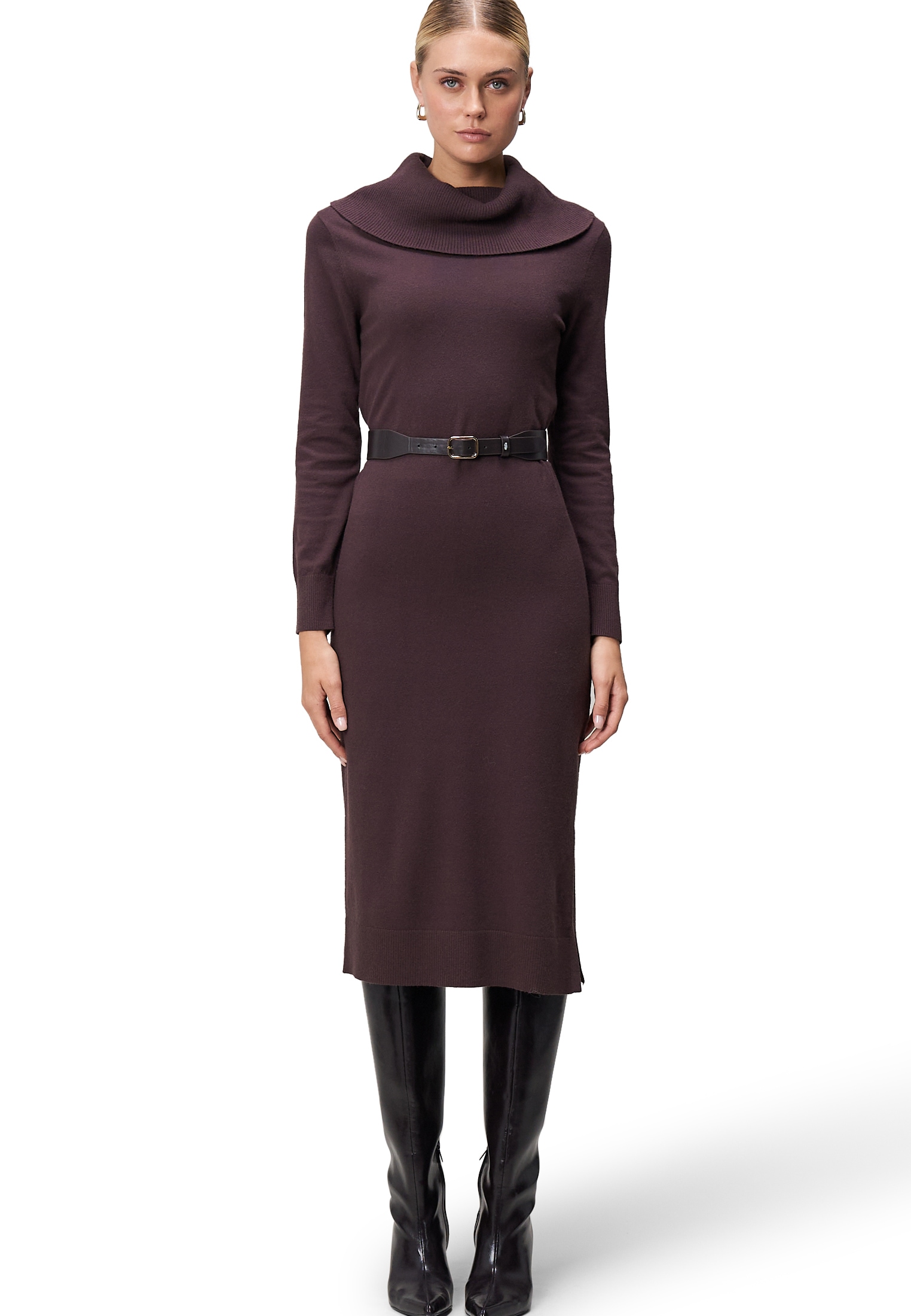 Zero Strickkleid "Damen Strickkleid mit Gürtel" Ohne Tasche Gürtel günstig online kaufen