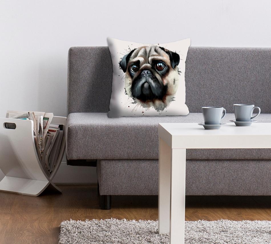 queence Dekokissen "Mops" Kissenhülle ohne Füllung, 1 Stück günstig online kaufen