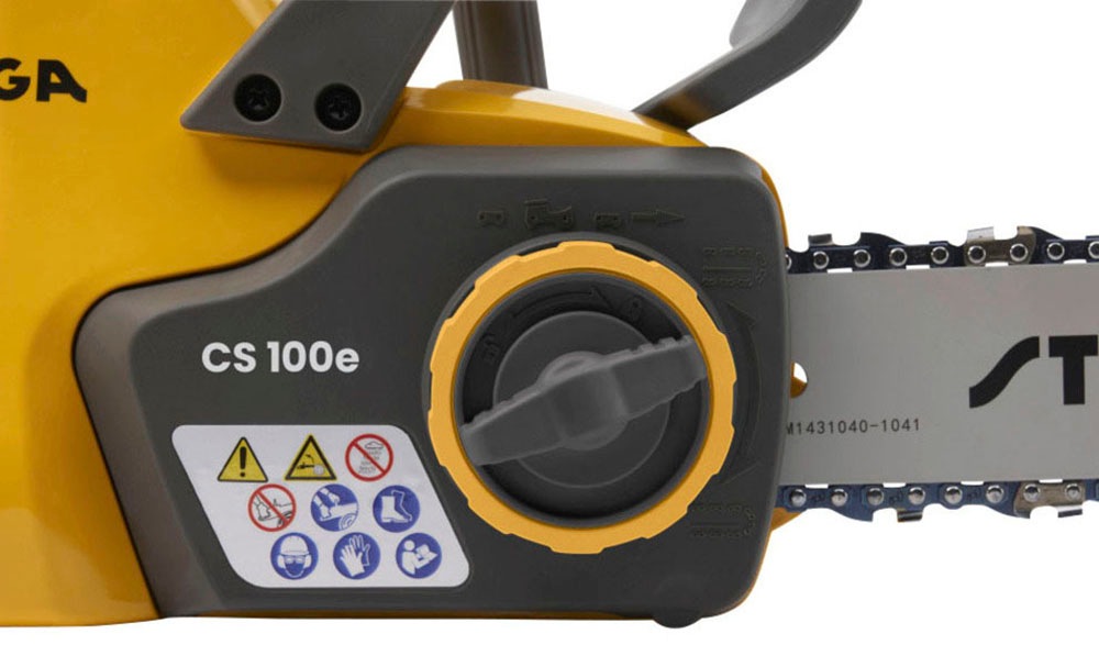 STIGA GARDEN Akku-Kettensäge »CS 100e« Set, Inkl. 2x 20 V (2 Ah) Akku, Wandhalterung und Ladegerät, 