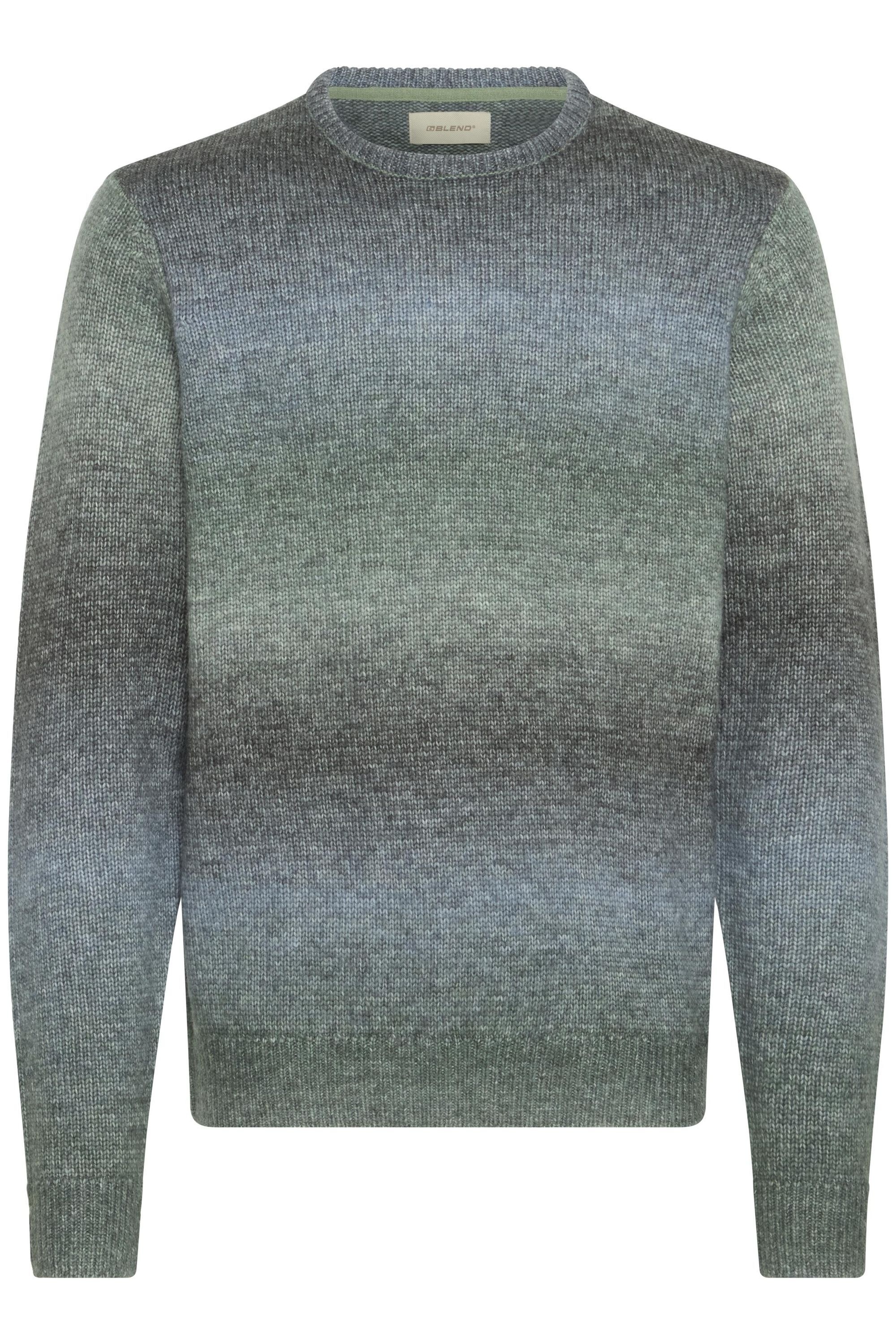 BLEND Herren Strickfleece-Pullover "Strickpullover BHDANNIE", blau, Gr. L, Obermaterial: 46% Polyacryl PAN. 37% Polyester PES. 10% Nylon NY. 7% Wolle