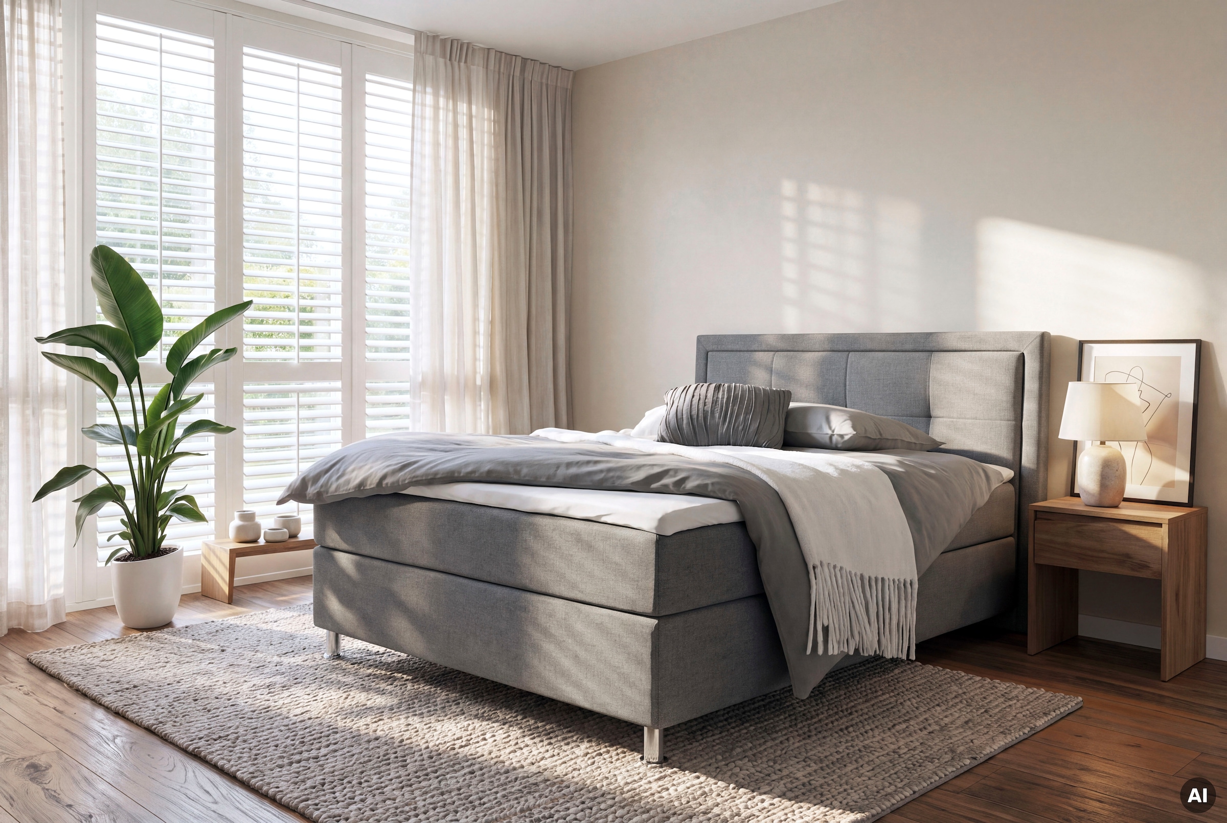 Home affaire Boxbett »FERGUS, Polsterbett mit Bettkasten, inkl. Taschenfederkernmatratze H3« mit Topper, Strukturstoff-Bezug, 120x200 cm, Metallfüße in Chromoptik