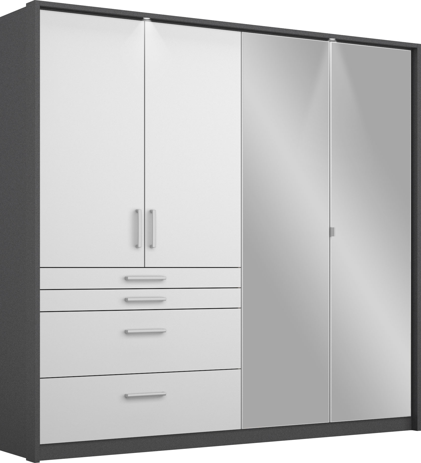 rauch Drehtürenschrank "Kleiderschrank Schrank Garderobe Garderobenschrank HOMBURG" inkl. Passepartout, oberer Schubkasten mit Einteilung MADE IN GERMANY