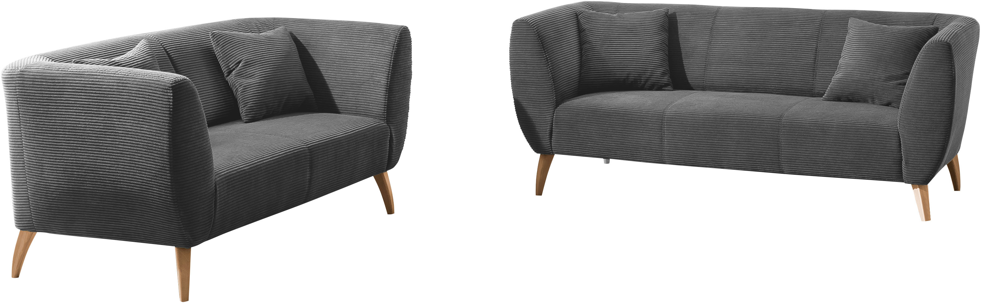 Home affaire Polstergarnitur "Colori modern und bequem, schmale Armlehnen, tolle Detailverarbeitung" Set, 3-Sitzer und 2-Sitzer, 2 Stk. tlg. zwei verschiedene Fußfarben wählbar