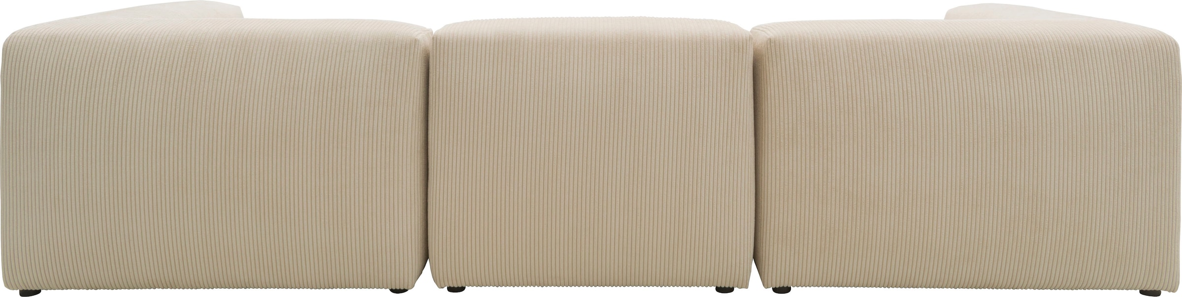 RAUM.ID Ecksofa »Gerrid L-Form«, Cord-Bezug, Modulsofa, bestehend aus Eck- und Mittelelement + Hocker