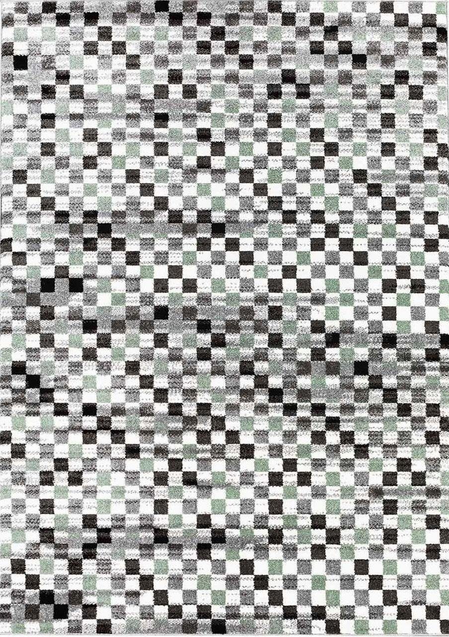 Teppich CARPET CITY "Moda 1141" Gr. 2, grün, B:80cm H:11mm L:150cm, Kunstfaser, Teppiche, Teppich, Kurzflor, Karo, weich, Wohnzimmer, Schlafzimmer 2