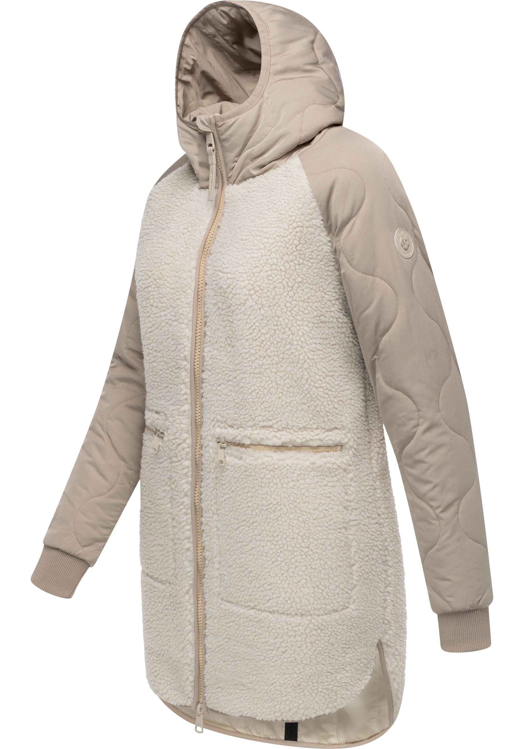 Ragwear Fellimitatmantel "Longeddy" Kuscheliger Plüschmantel mit Kapuze günstig online kaufen