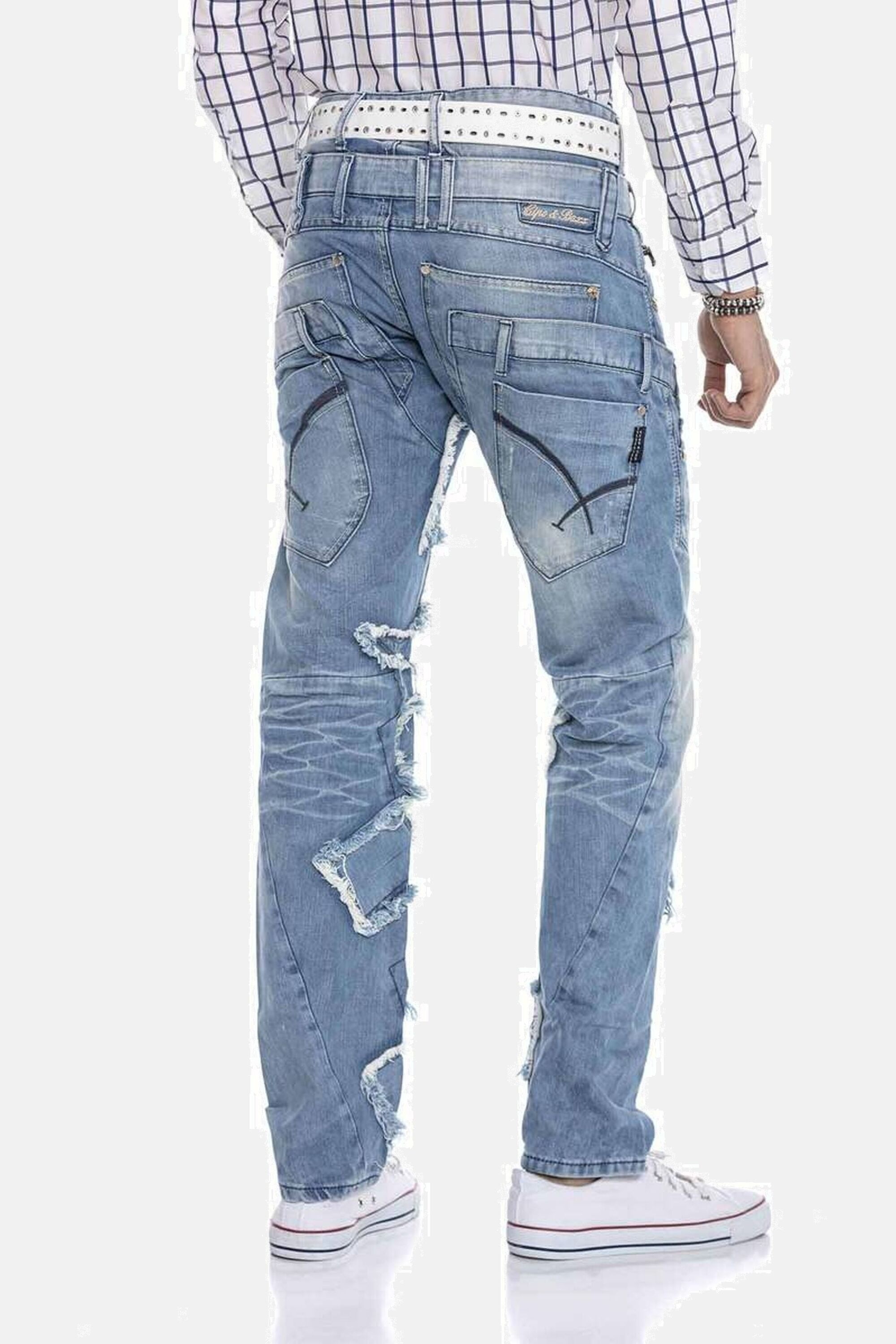 Cipo & Baxx Straight-Jeans »DENIM«, bequeme Jeans im trendigen Patchwork-Design, CD617