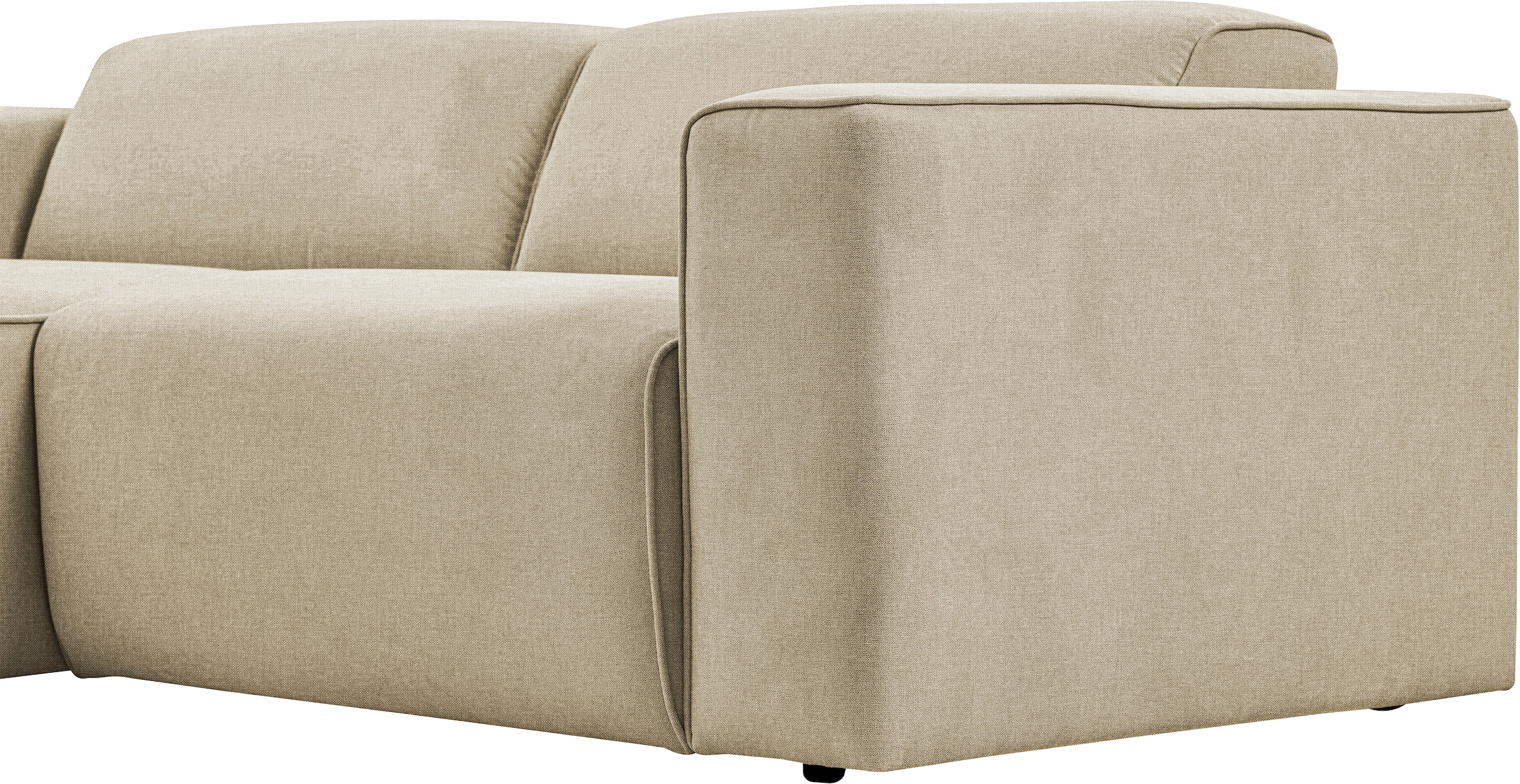 andas Ecksofa »Noord mit Kedernaht, Breite 234 cm, L-Form«, Cord, Struktur, Webstoff, mit Wellenunterfederung, Massivholzrahmen