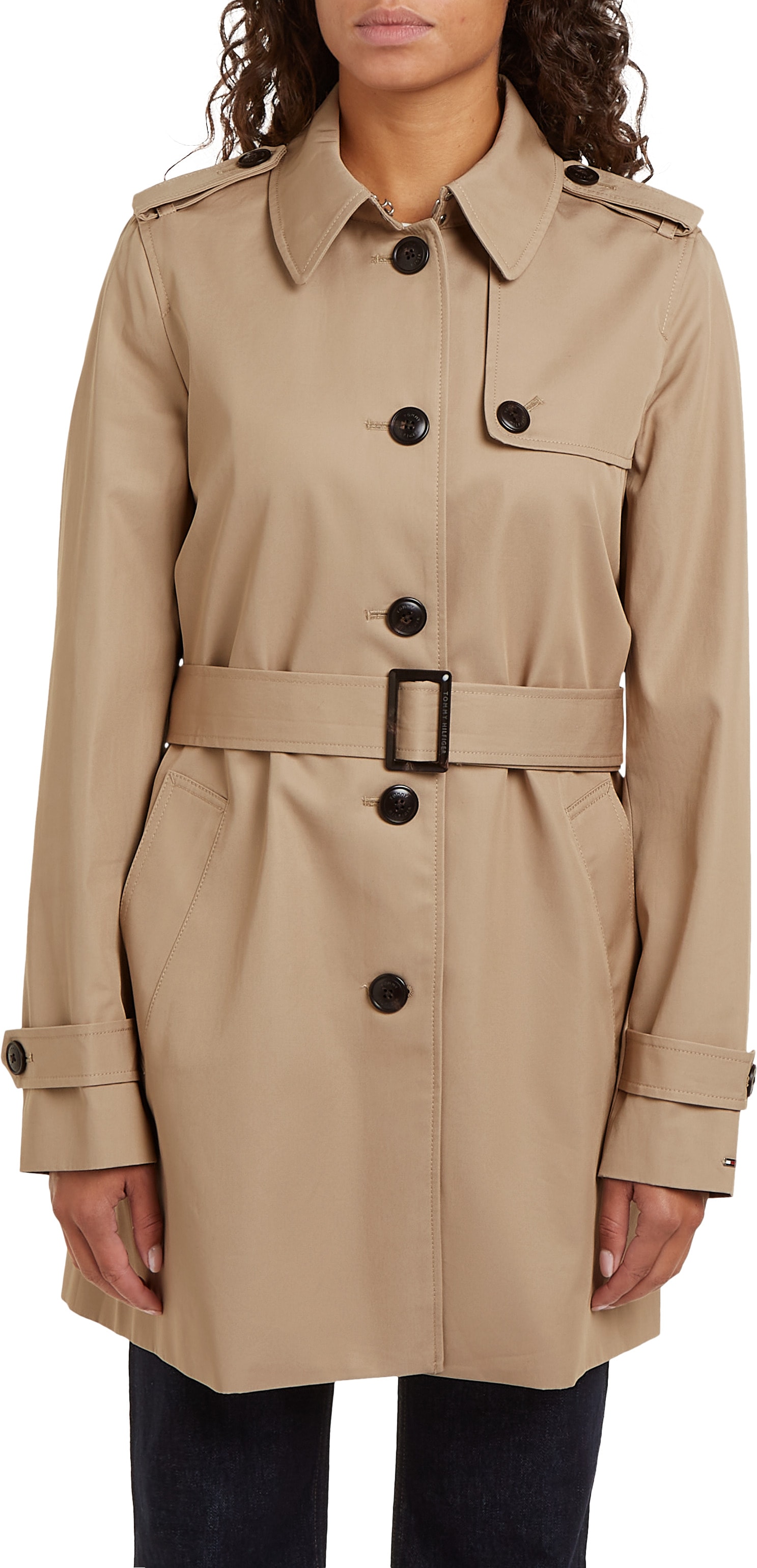 Langjacke »HERITAGE SINGLE BREASTED TRENCH«, mti den typischen Trenchdetails & Tommy...