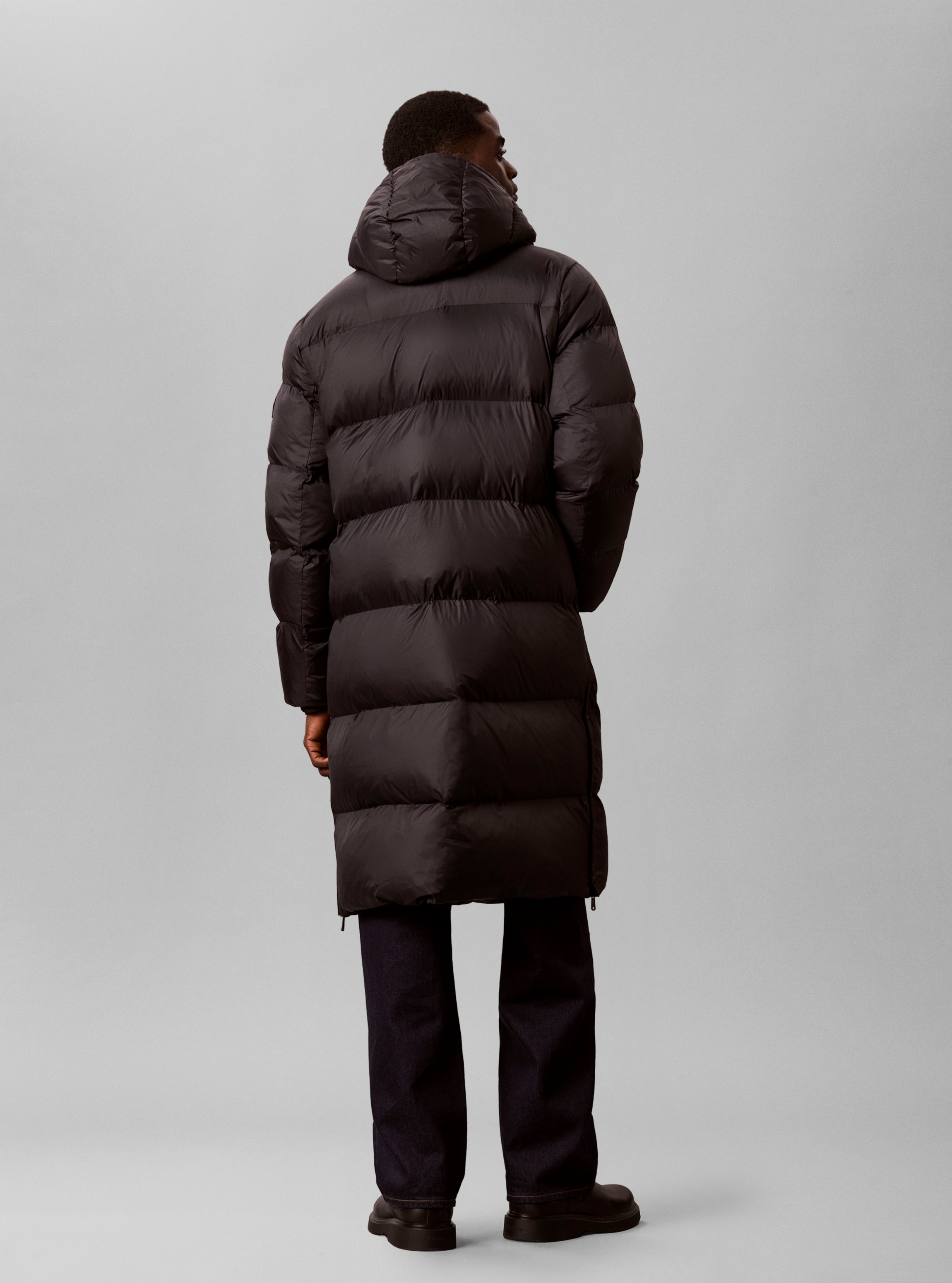 Calvin Klein Jeans Steppmantel »LONG LENGTH HOODED NYLON« Regular fit mit Eingrifftaschen