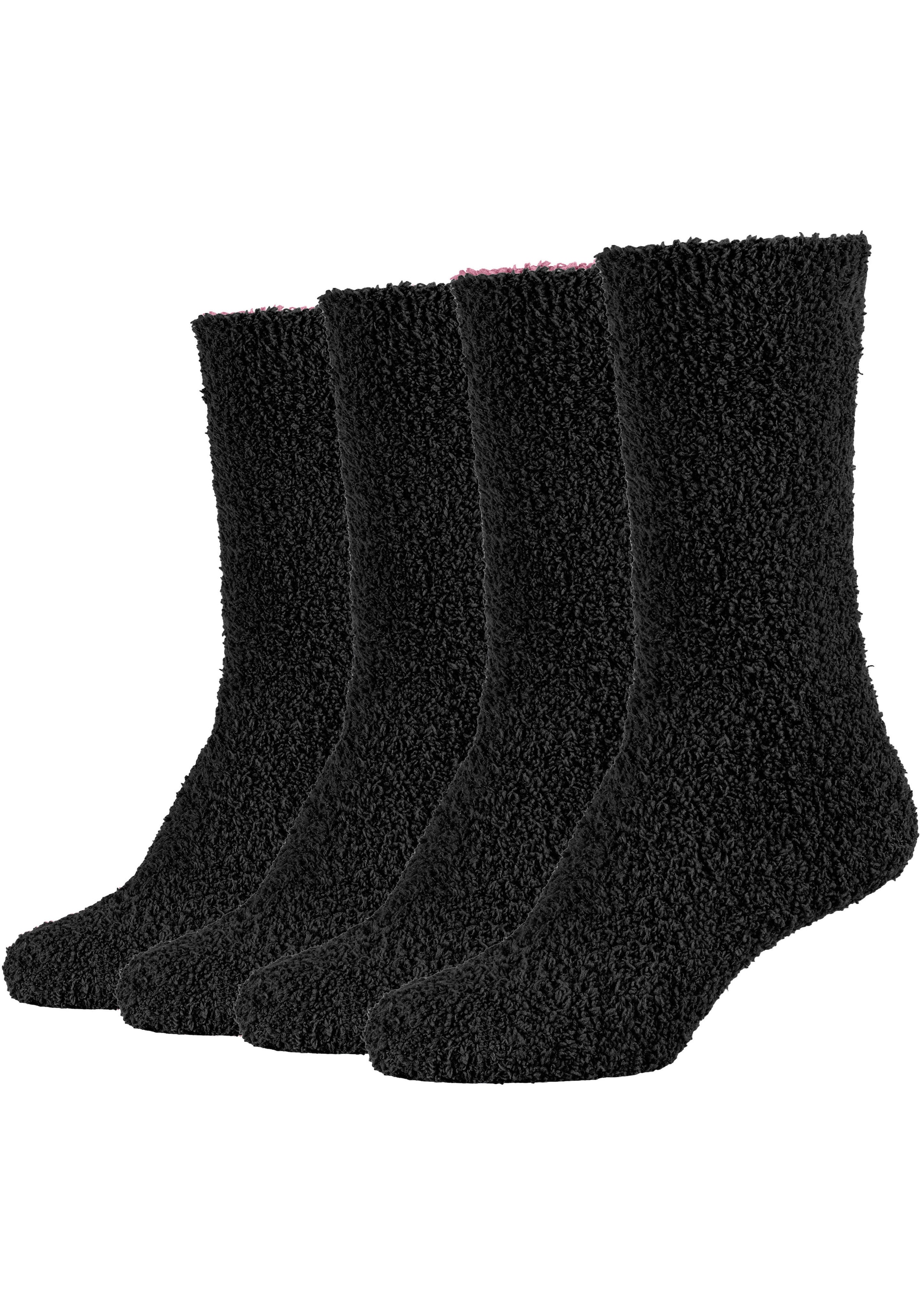 Camano Kuschelsocken, (4er Pack), bequem, weich, soft, kein Einschneiden, winter warm cozy