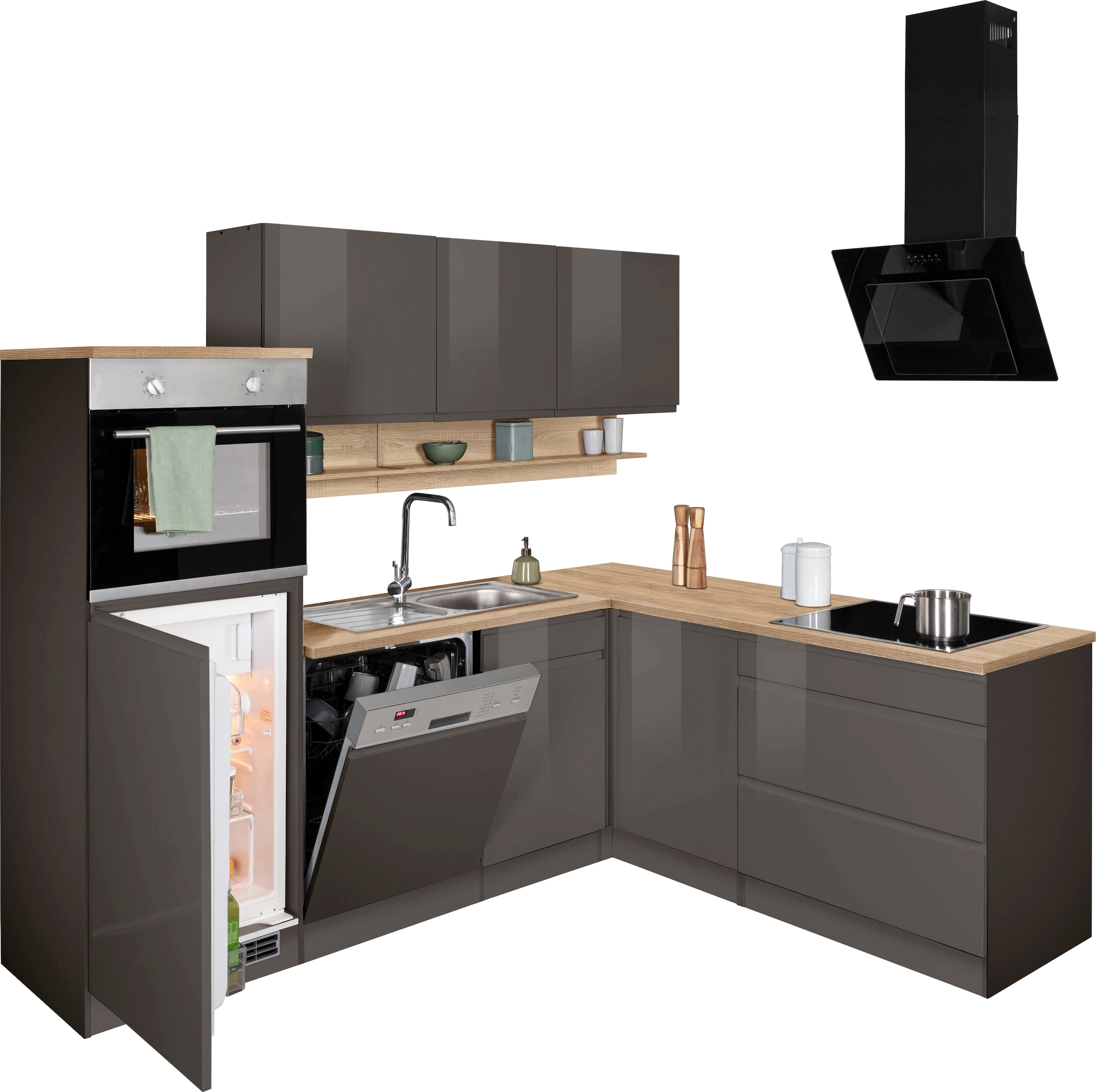 KOCHSTATION Winkelküche »KS-Virginia«, Stellbreite 230/190 cm, mit E-Geräten
