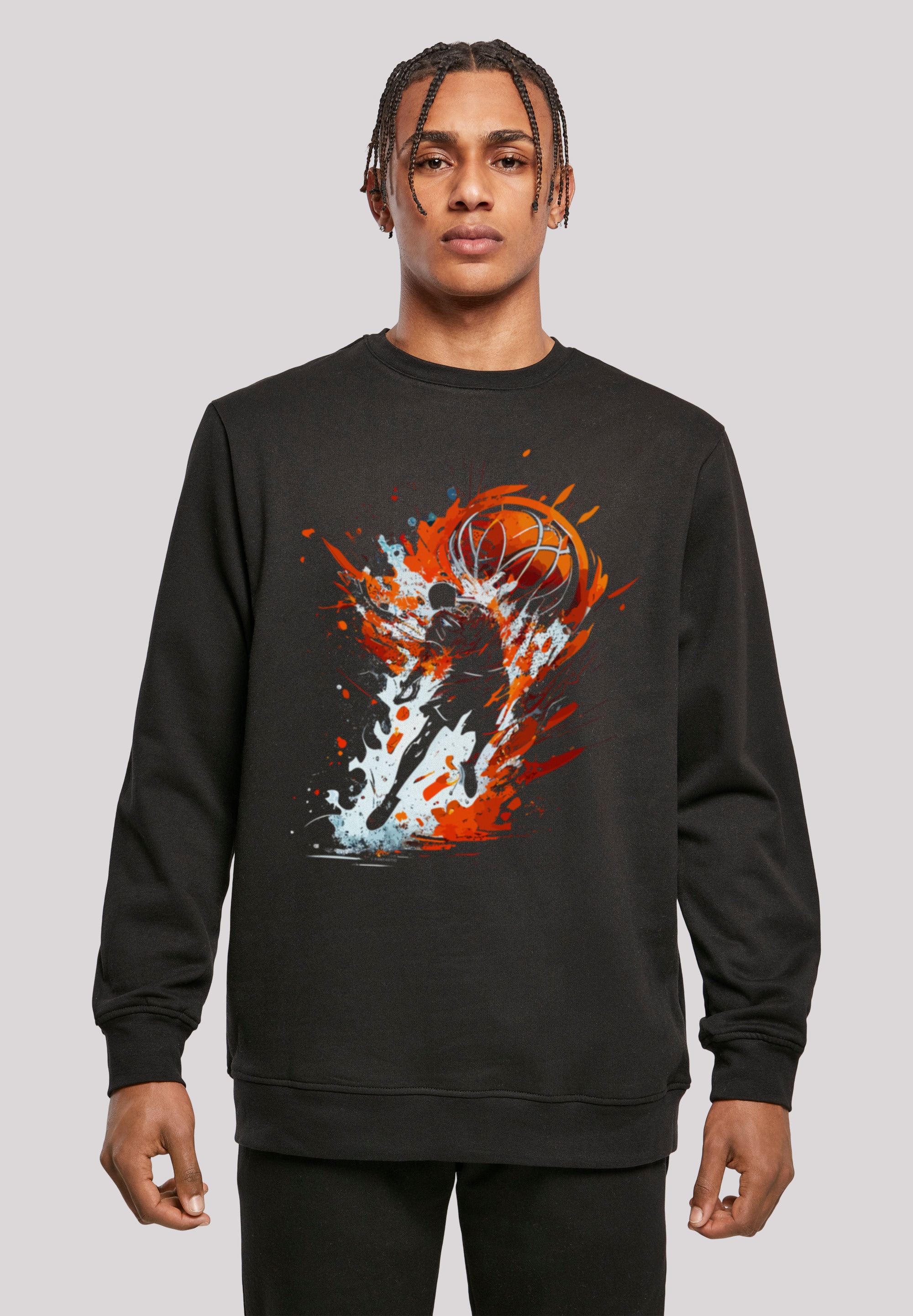 Kapuzenpullover »Basketball Splash Orange Sport CREW«, Print