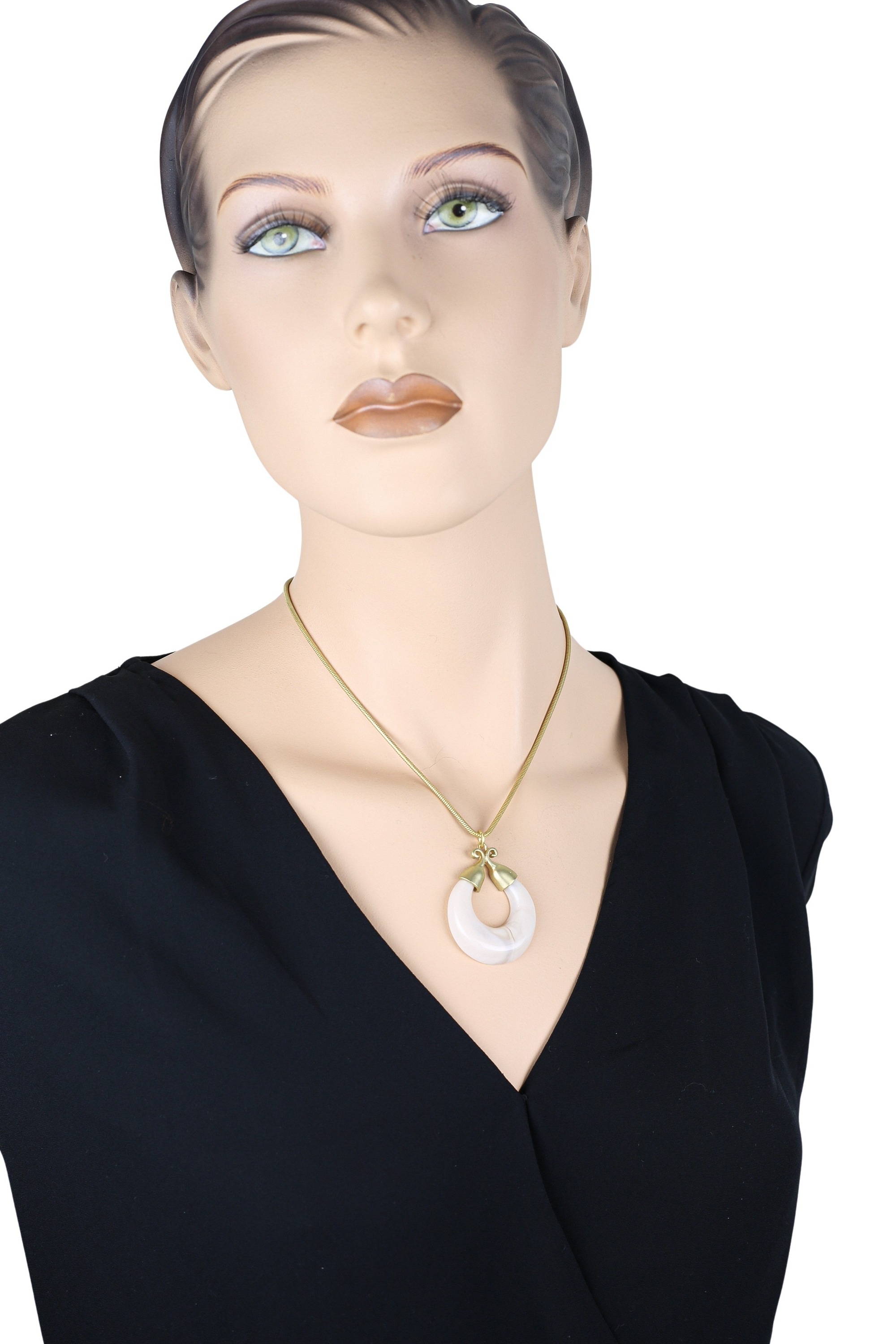 COLLEZIONE ALESSANDRO Kette mit Anhänger »Marble Glow«, altgold mit marmoriertem Anhänger