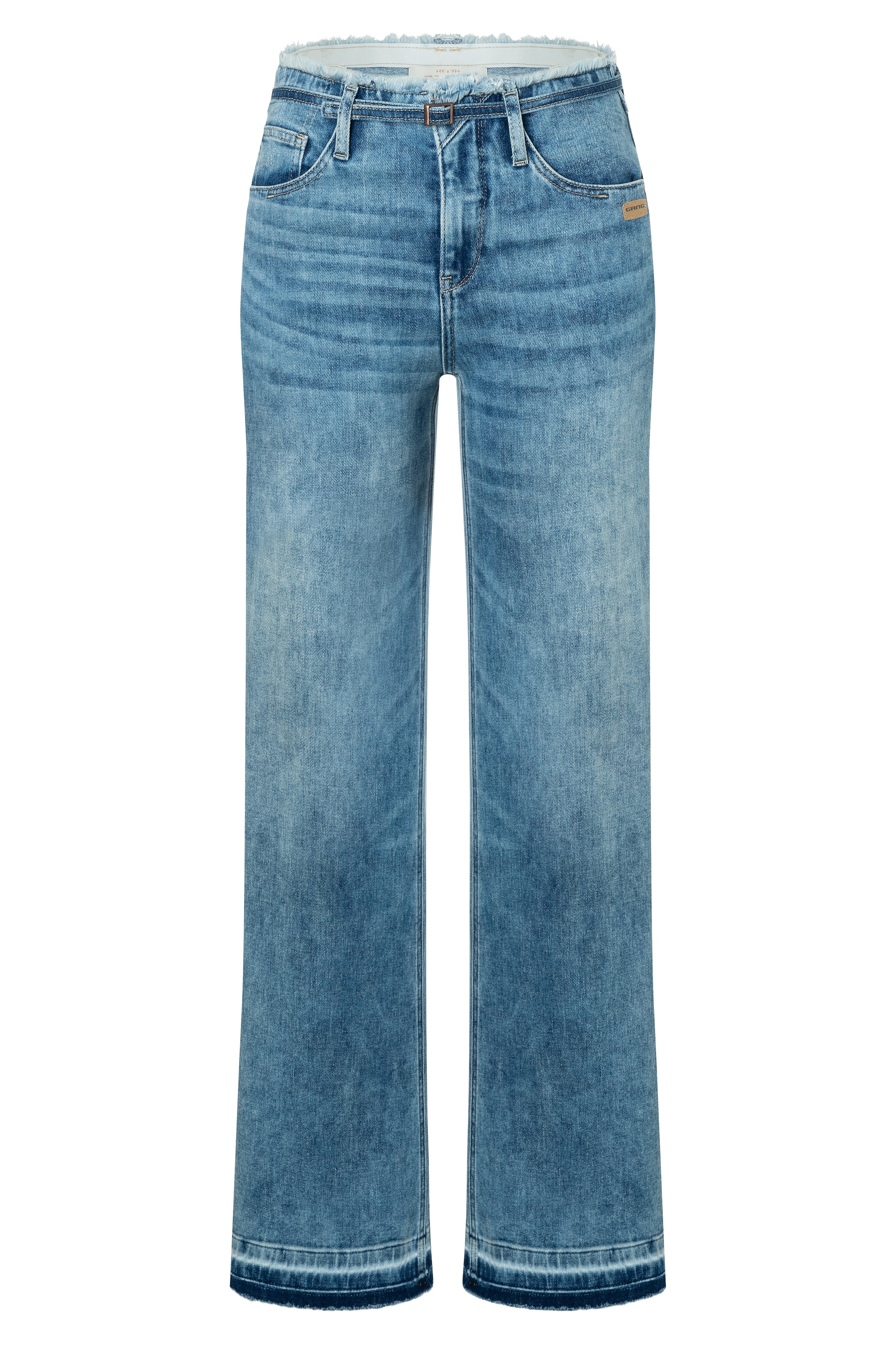 GANG Weite Jeans »94AMELIE WIDE FIT«, mit Fransen an Saum und Bündchen