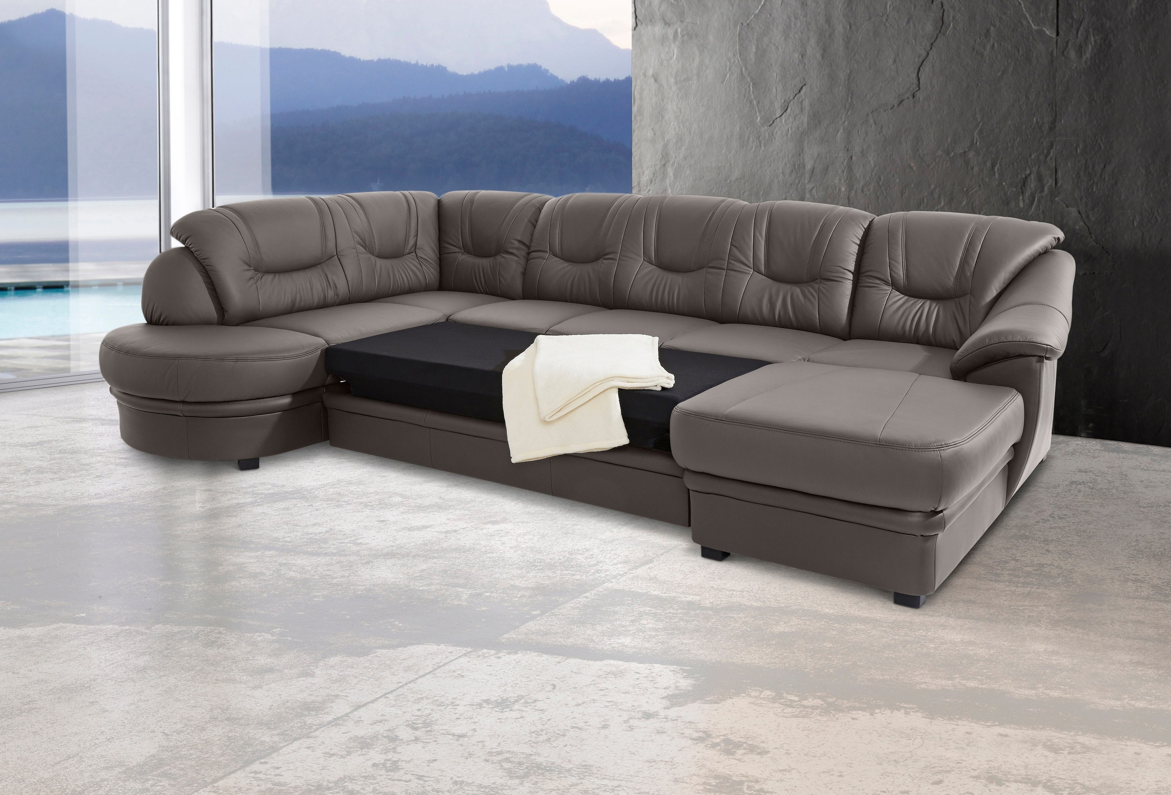 sit&more Wohnlandschaft "Savoni U-Form" wahlweise mit Bettfunktion günstig online kaufen