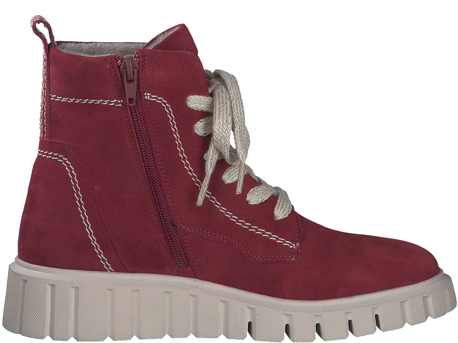 Tamaris Schnürboots, Keilabsatz, Schnürstiefelette mit zusätzlichem Innenreißverschluss
