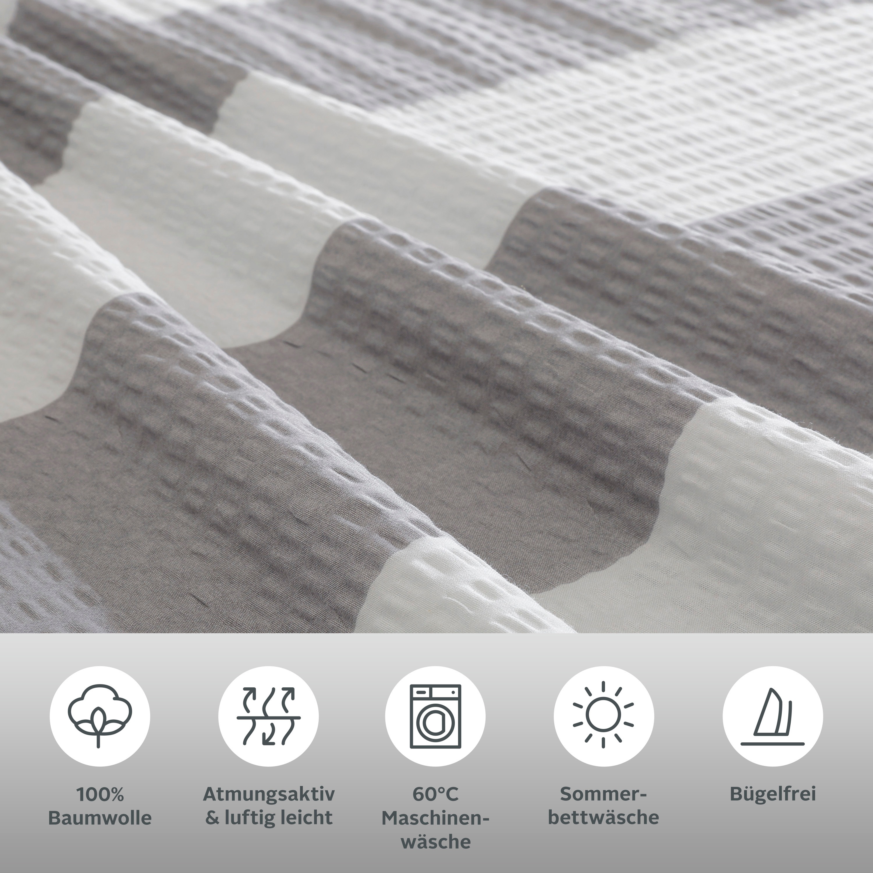 Thumbnail - Home affaire Bettwäsche "Sari" 2 tlg. in verschiedenen Qualitäten, maritime Bettwäsche mit Streifen