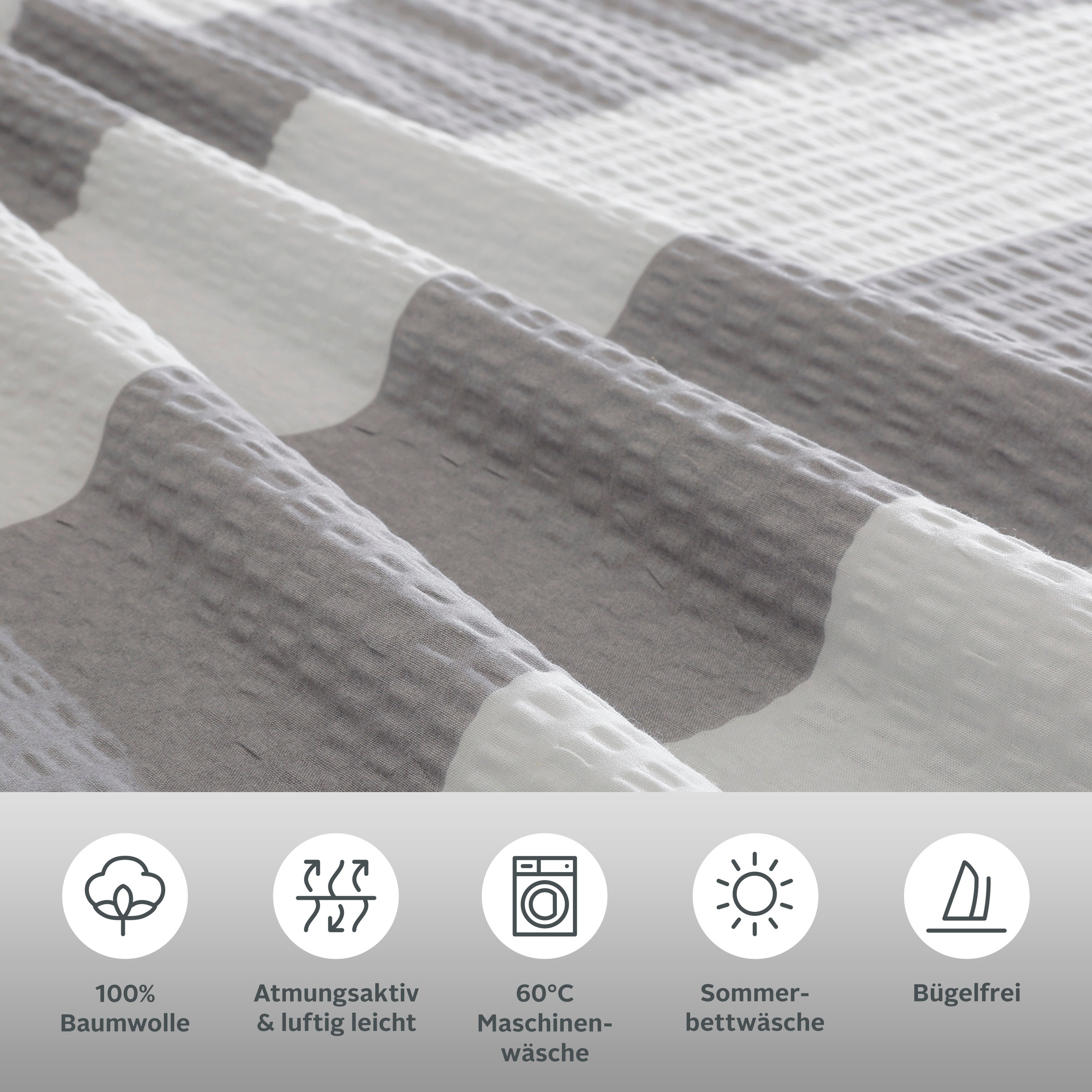 Thumbnail - OTTO home Bettwäsche "Sari" 2 Stk. tlg. in verschiedenen Qualitäten, moderne Bettwäsche mit Streifen