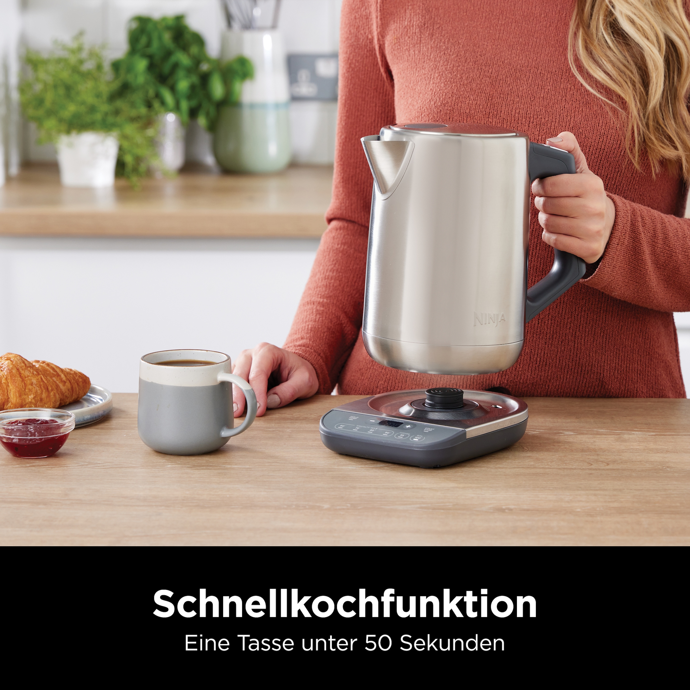 NINJA Wasserkocher »KT201EU«, 1,7 l, 3000 W, 40-100 °C, Edelstahl