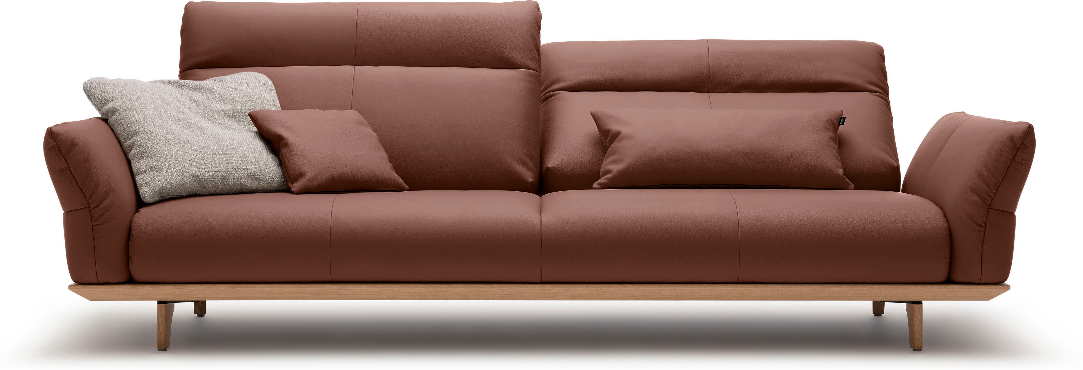 Creation BY ROLF BENZ 4-Sitzer "CR.460 Designsofa, erstklassiger Sitzkomfort, verst. Rückenlehne" Sockel in Eiche, Füße Eiche natur, Breite 248 cm