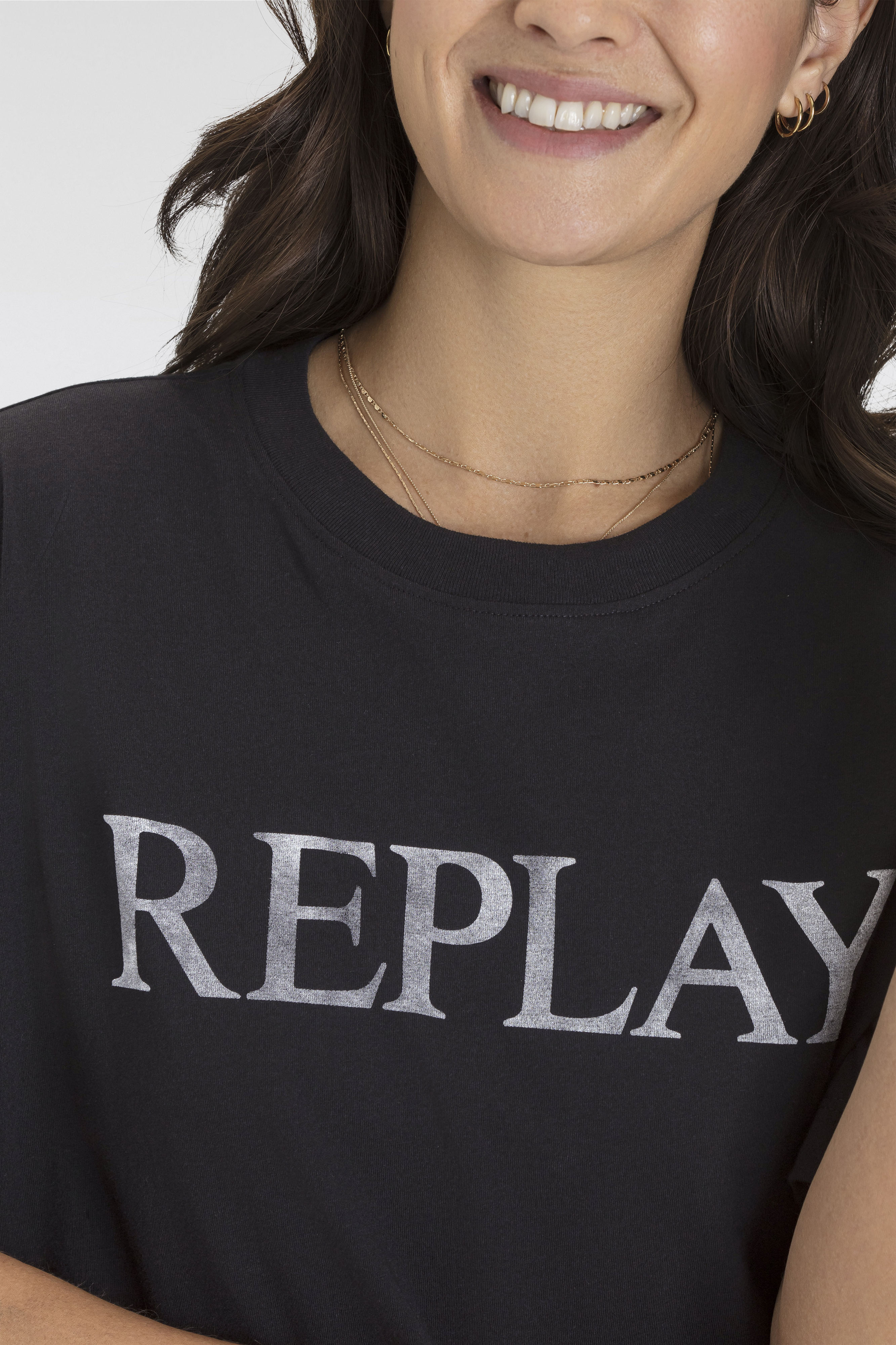 Thumbnail - Replay T-Shirt, mit Markenprint vorne