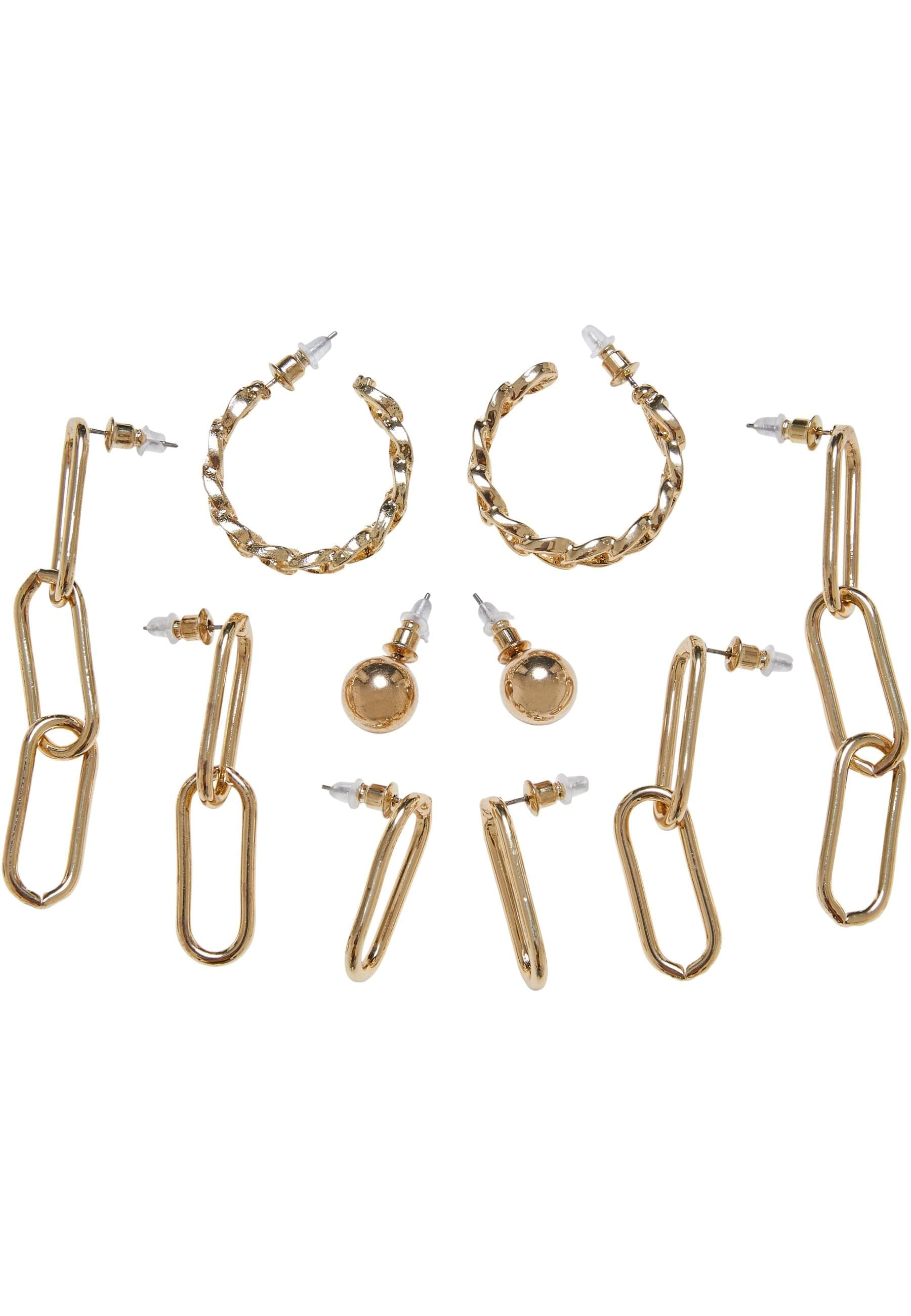 URBAN CLASSICS Schmuckset "Urban Classics Unisex Various Chain Earring 5-Pack", (1 tlg.)