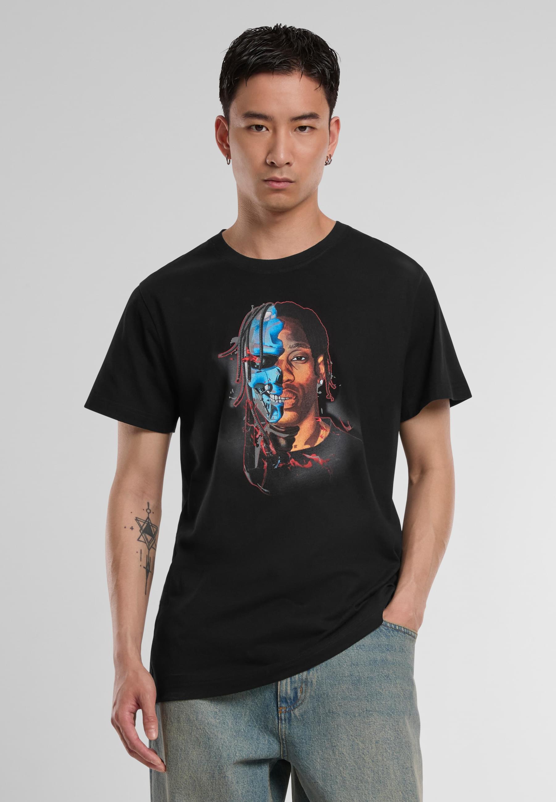 Thumbnail - MisterTee T-Shirt "MisterTee Herren Half Face Tee", (1 tlg.)