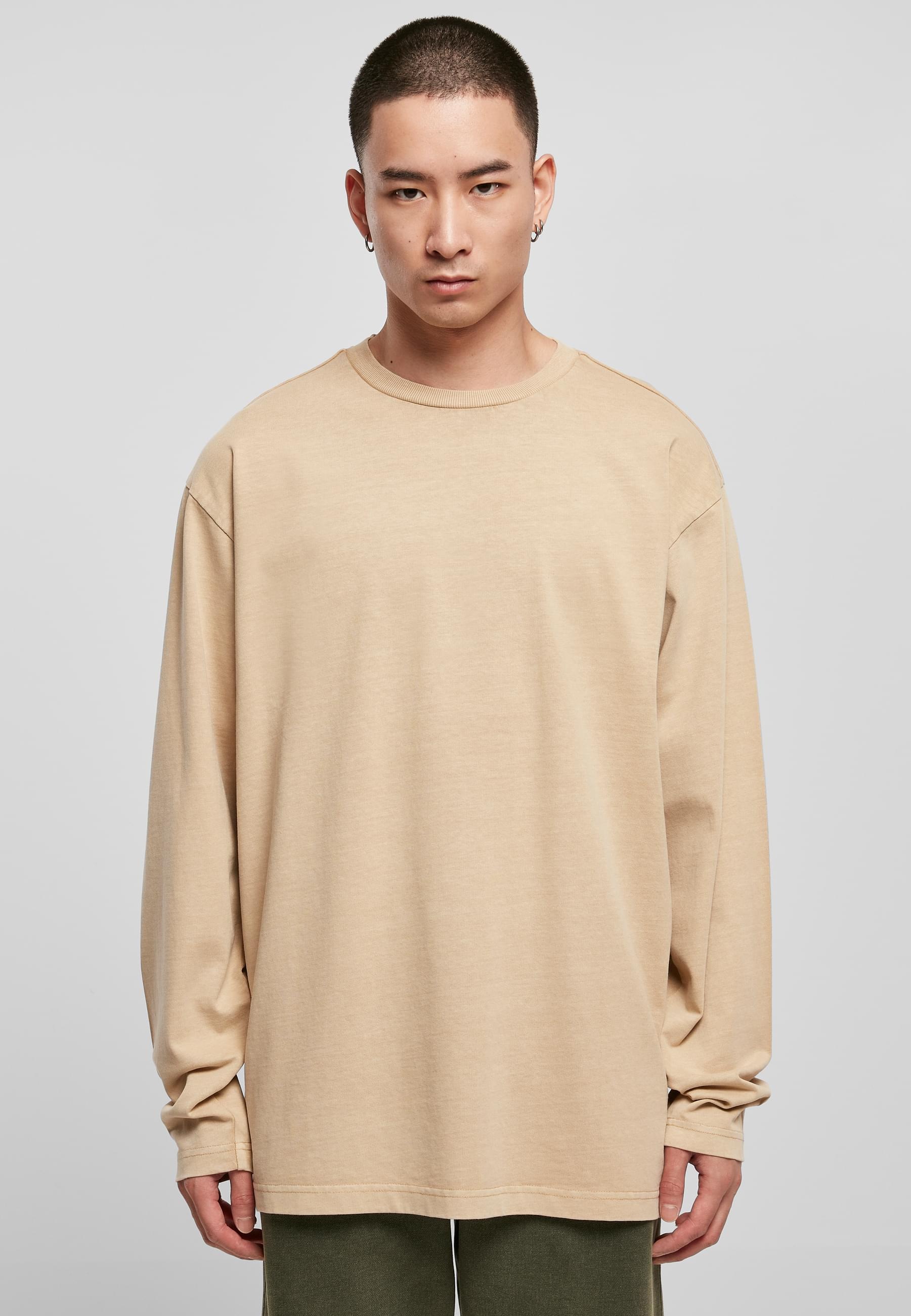 URBAN CLASSICS T-Shirt »Urban Classics Herren Heavy Oversized Garment Dye Longsleeve«, (1 tlg.)