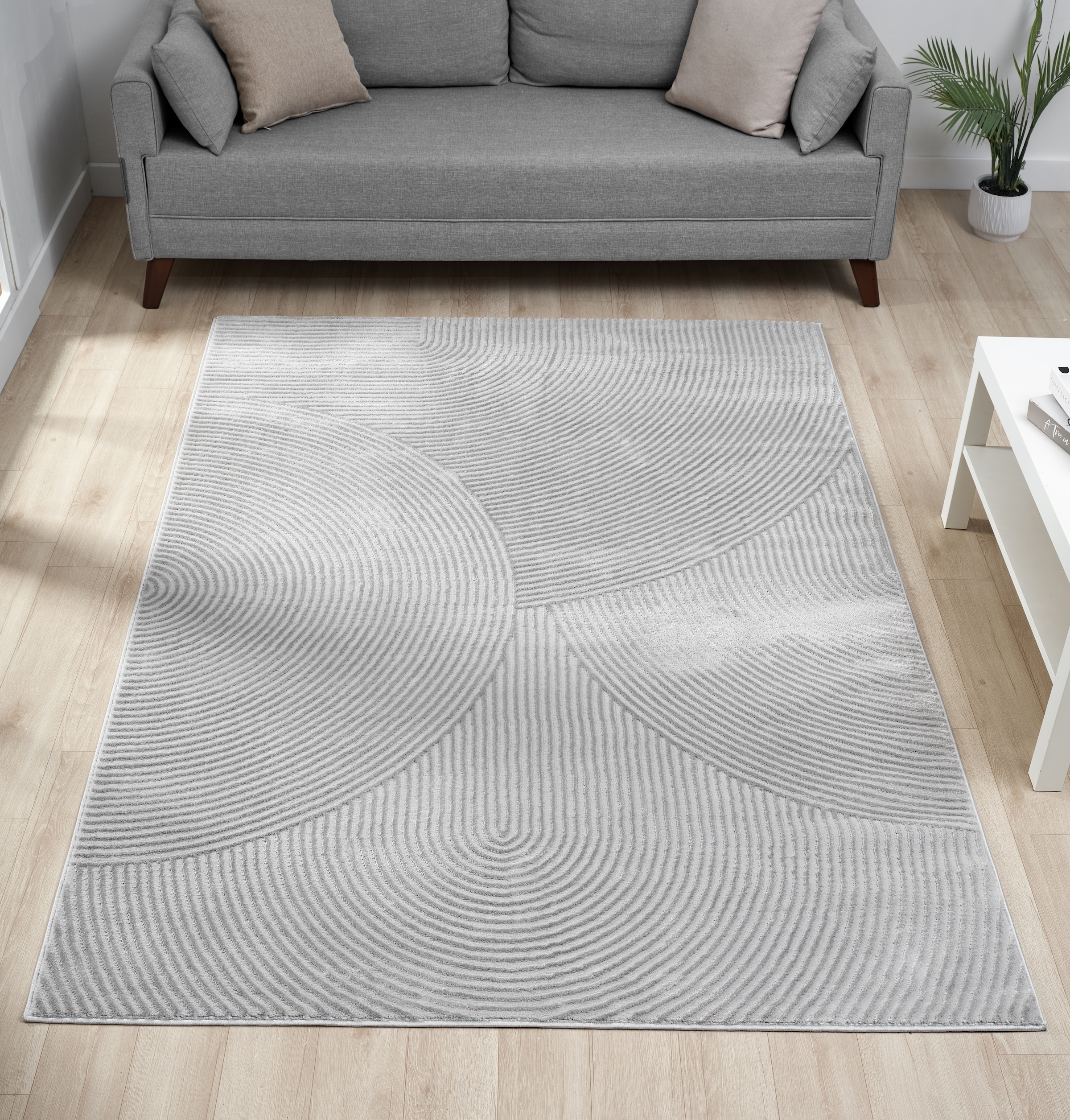 OTTO home Teppich »Bentori«, rechteckig, 11 mm Höhe, Modernes Design mit Boho-Charme, Scandi, Zen, Hoch-Tief-Struktur