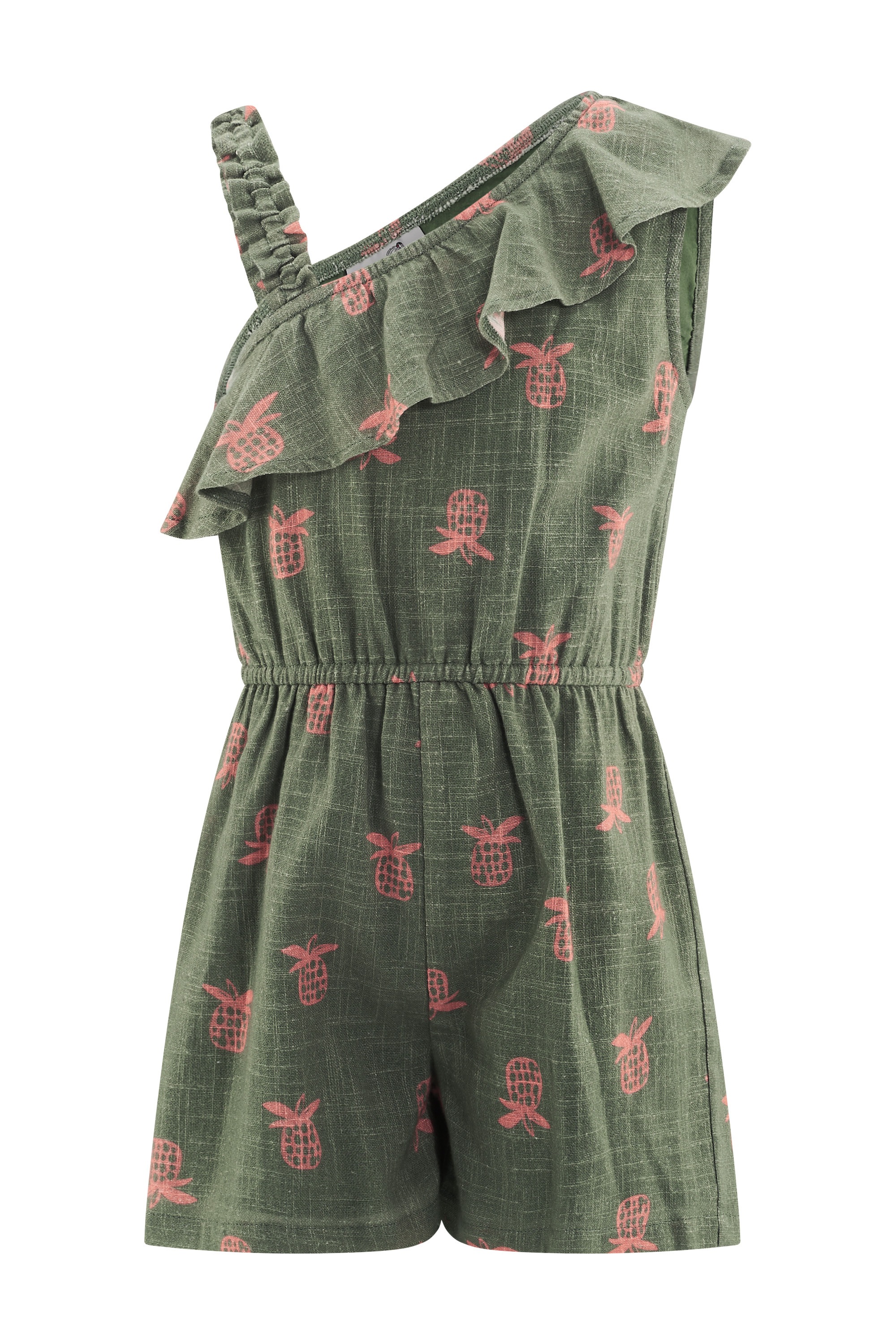 Sommerkleid HAPPY GIRLS "Jumpsuit", Mädchen, Gr. 128, EURO-Größen, light olive, Stoff, 100% Baumwolle, normal, Kleider Sommerkleid