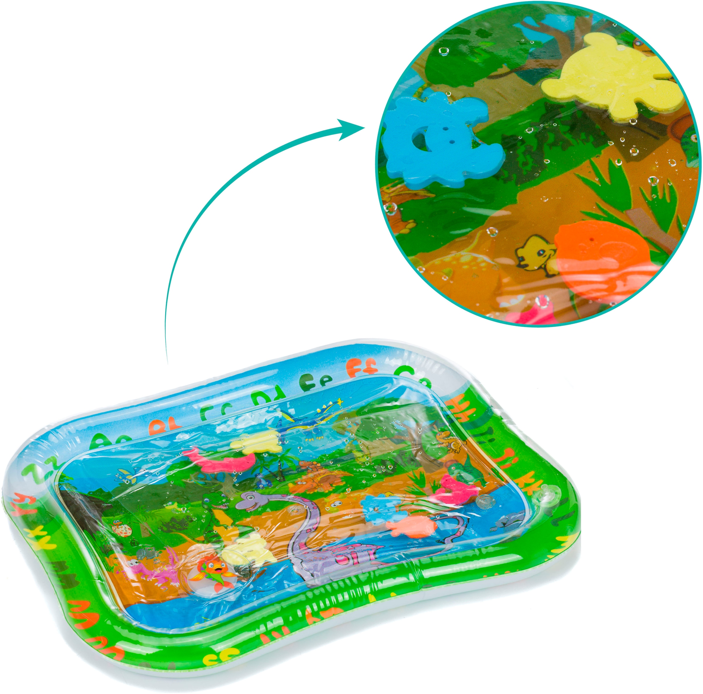 Fillikid Spielmatte »Wasserspielmatte Dino mit Quietsch Knopf«, mit Wasser befüllbare Liegefläche