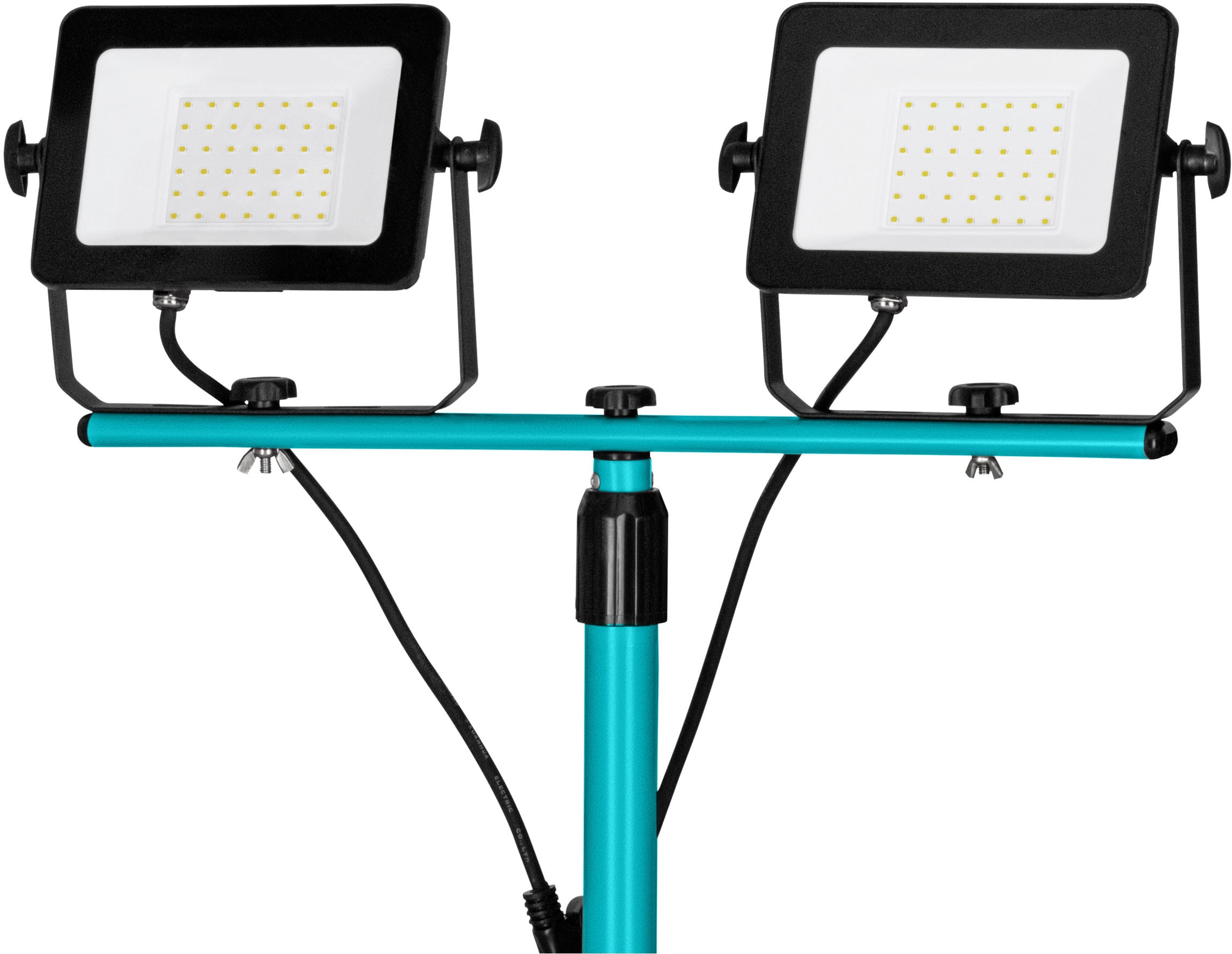 EGLO Deckenstrahler »AVELAR Strahler - Alu, Kunststoff - LED - 2X30W - IP65« LED-Modul 1 Stk. Neutralweiß LED Baustrahler, Arbeitsleuchte, Arbeitsscheinwerfer, L75xB68xH193,5cm