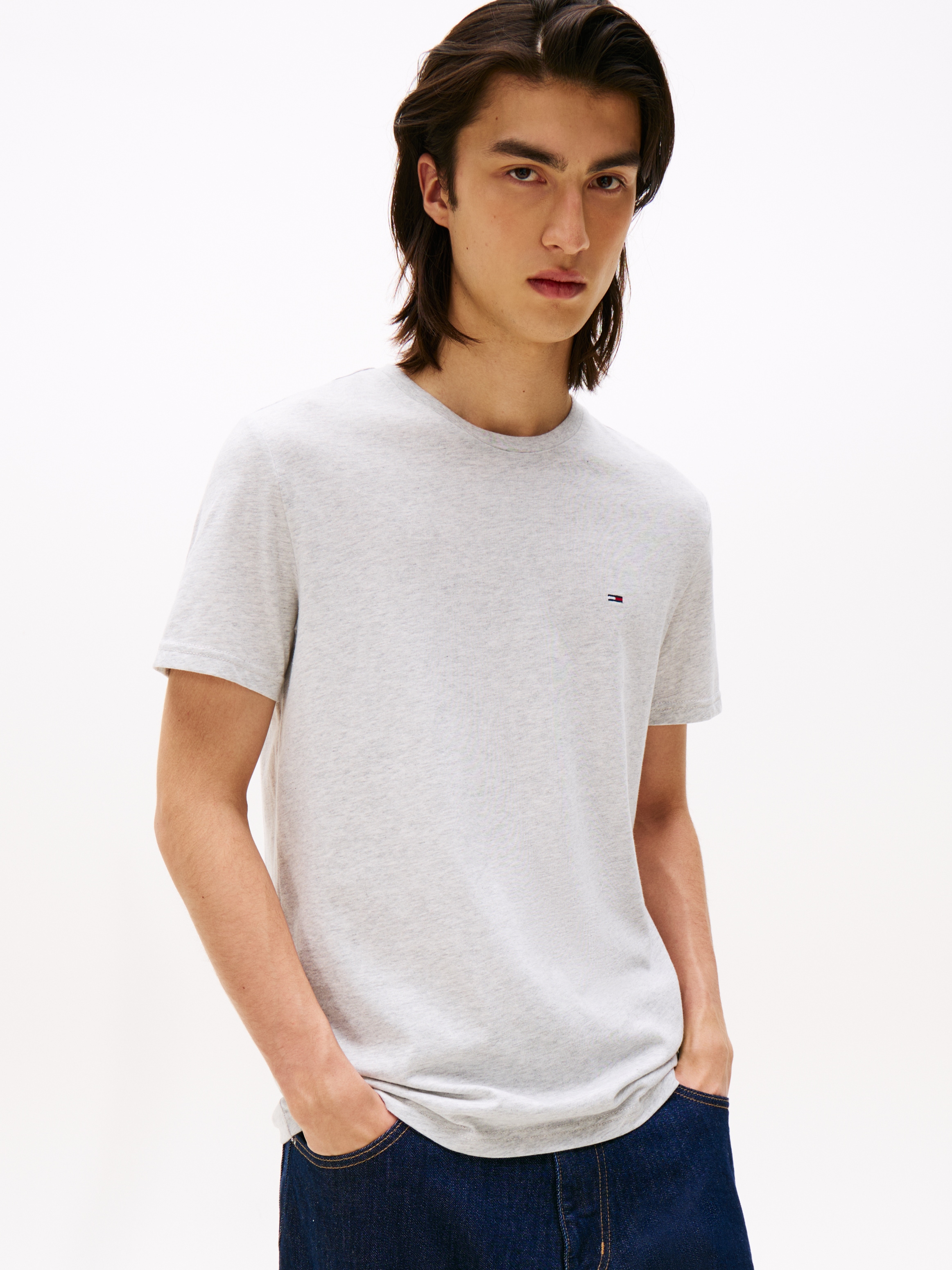 Tommy Jeans T-Shirt "TJM XSLIM JASPE HTR TEE EXT", Mit Rundhalsausschnitt günstig online kaufen