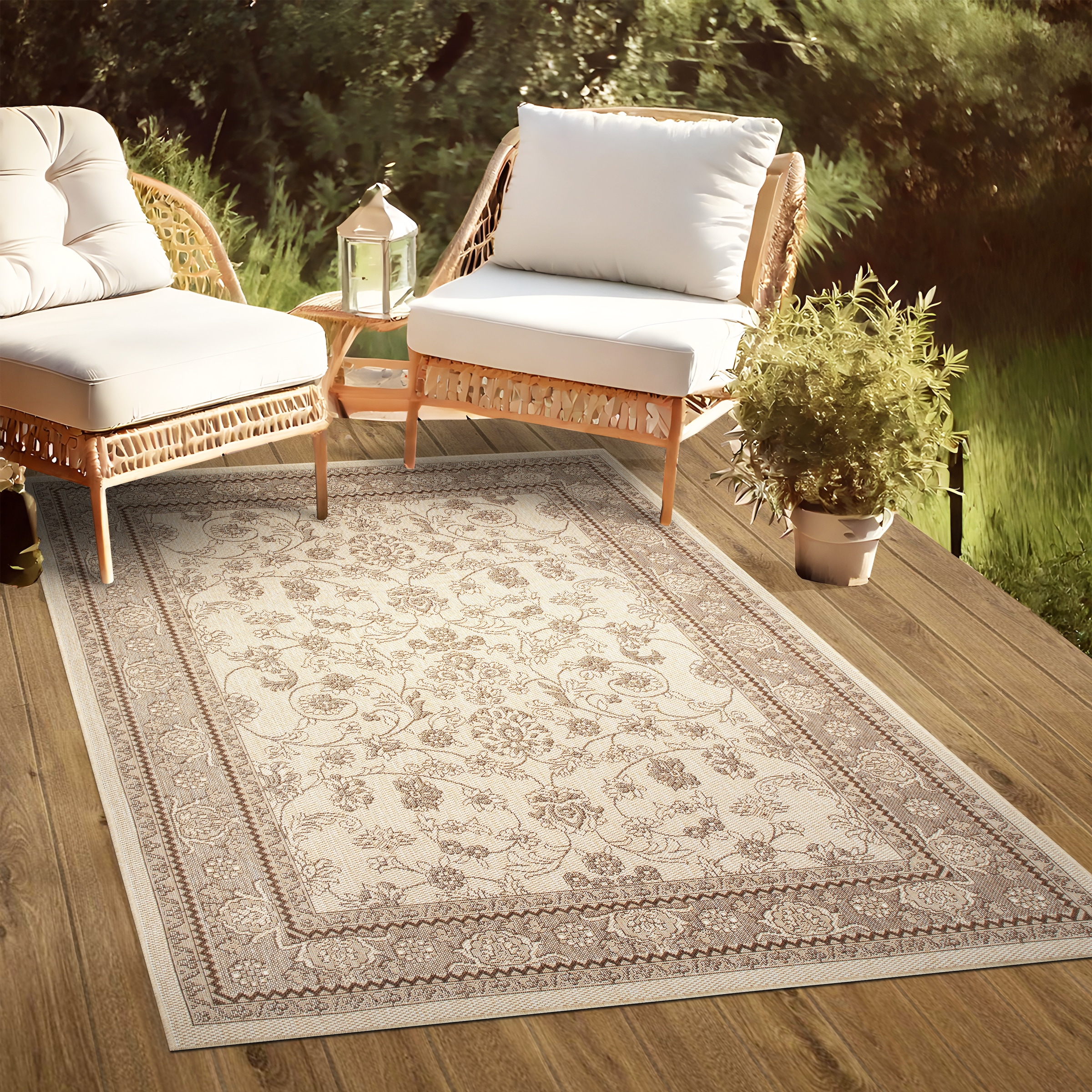 my home Teppich »Claren, auch für Balkon und Terrasse«, rechteckig, 3 mm Höhe, In und Outdoorgeeignet, Orient-Design, Wetterfest & UV-beständig