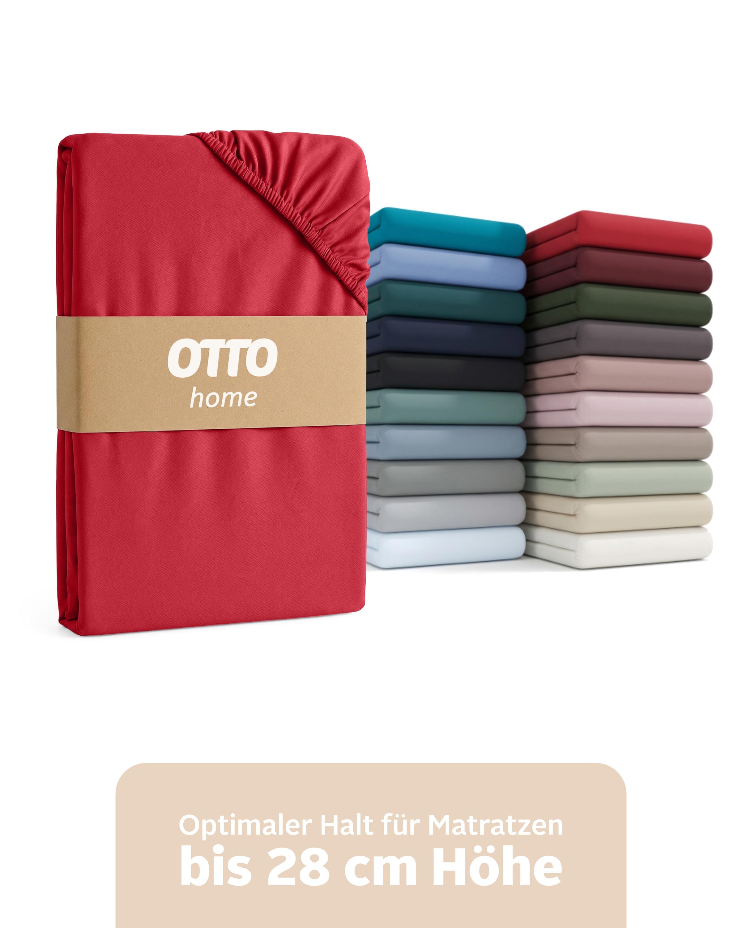 OTTO home "BLACKBERRY in PREMIUM und BASIC Qualität, 100% Baumwolle" für hohe Matratzen bis 28 cm, Bettlaken, Spannbetttuch, Boxspring