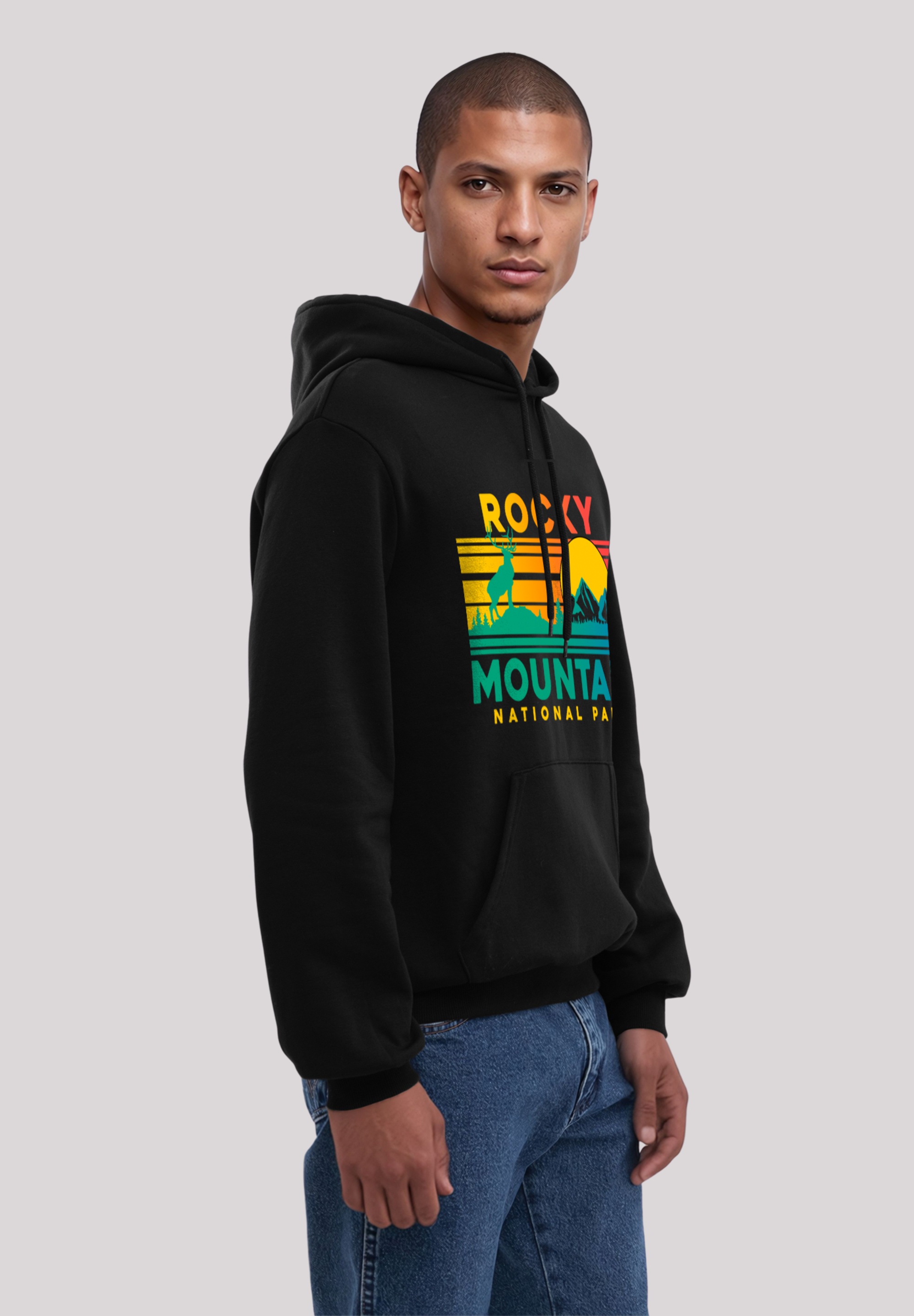 F4NT4STIC Kapuzenpullover »US National Parks Rocky Mountain Sunset«, Premium Qualität