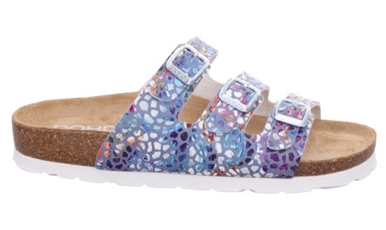 Rohde Pantolette "SUNNYS N13" Sommerschuh, Schlappen, Hausschuh mit buntem Druck, G-Weite = weit