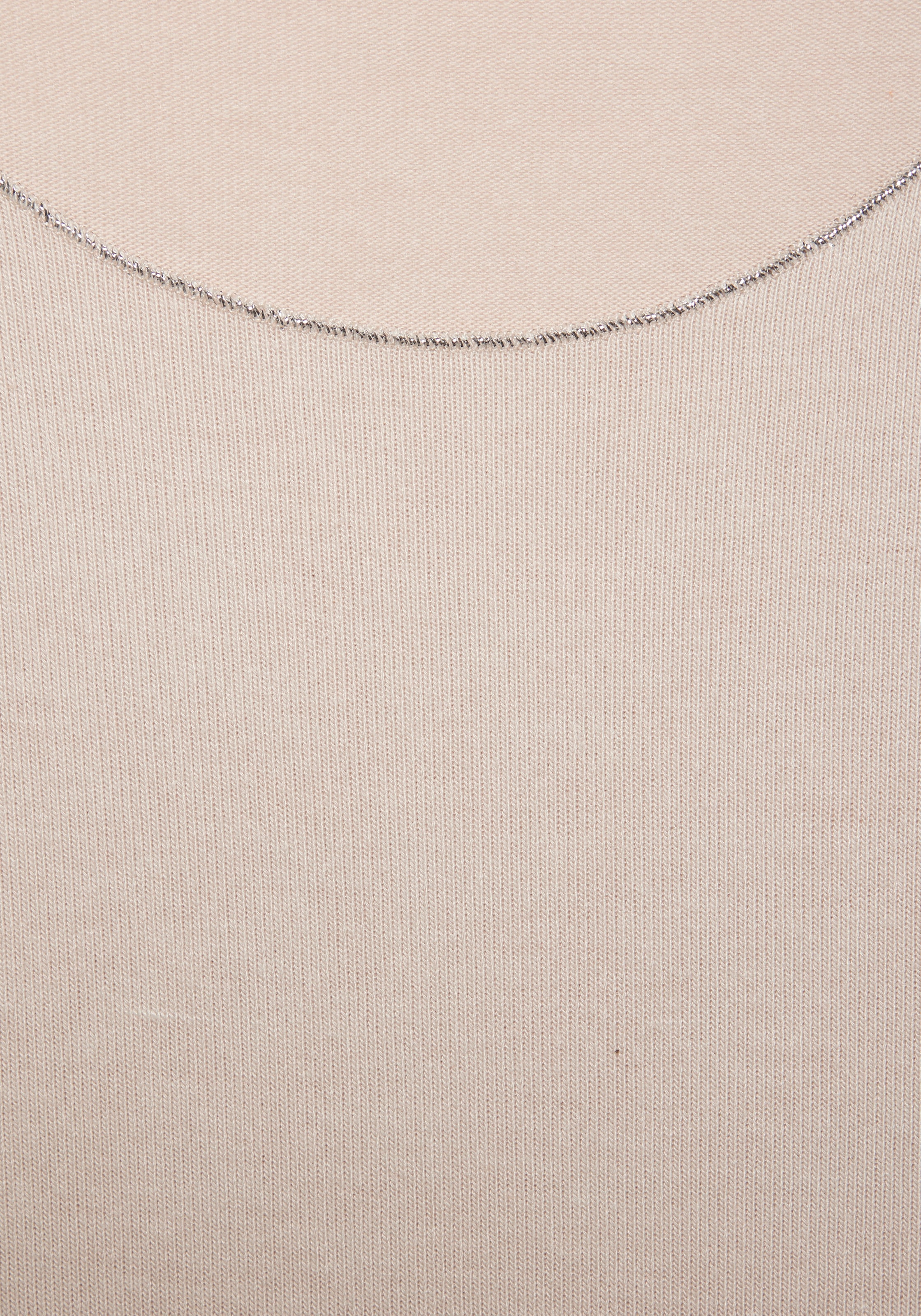 LASCANA Rundhalsshirt »mit feiner Glitzereinfassung«, aus weichem Viskose-Feinstrick