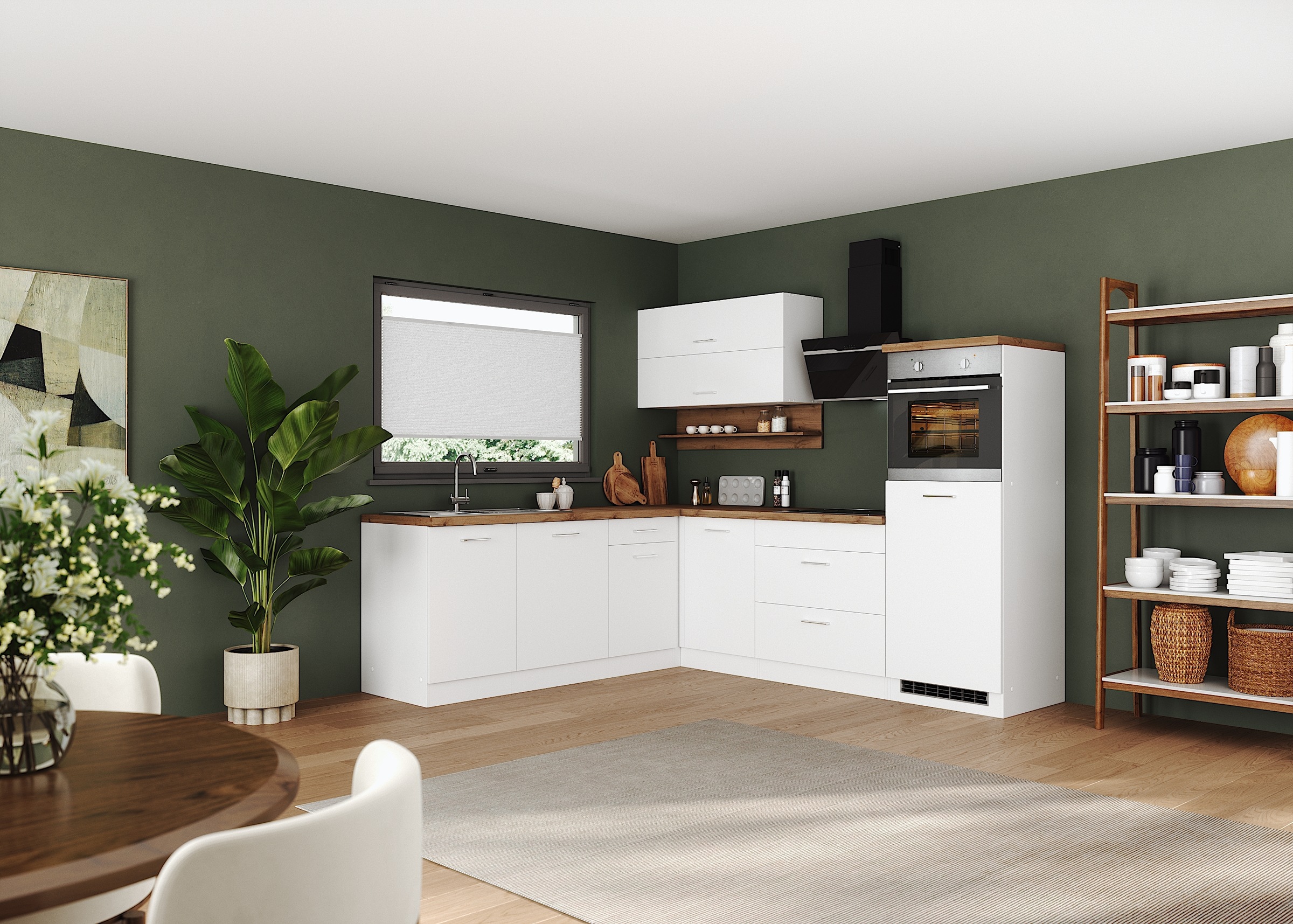 KOCHSTATION Winkelküche "KS-Milan", Stellbreite 250/220 cm, viel Stauraum, günstig online kaufen