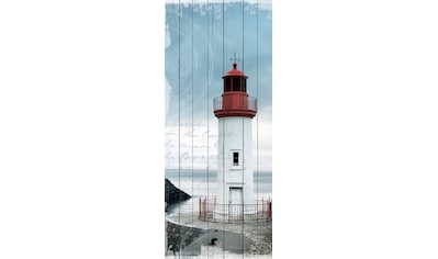 queence Holzbild »Einsamer Leuchtturm«, 80x40 cm kaufen