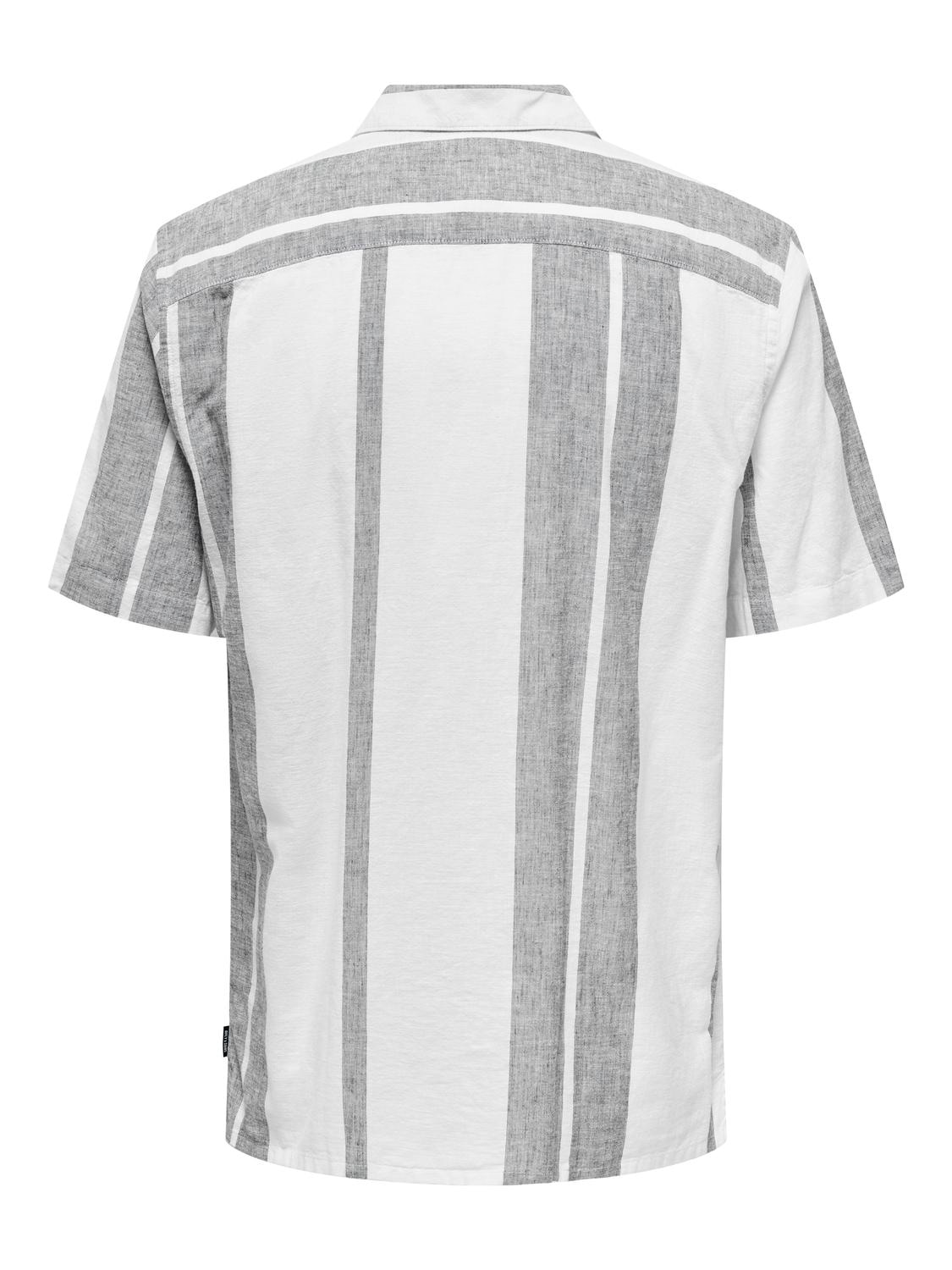 ONLY & SONS Kurzarmhemd »ONSCAIDEN SS STRIPE LINEN RESORT NOOS«