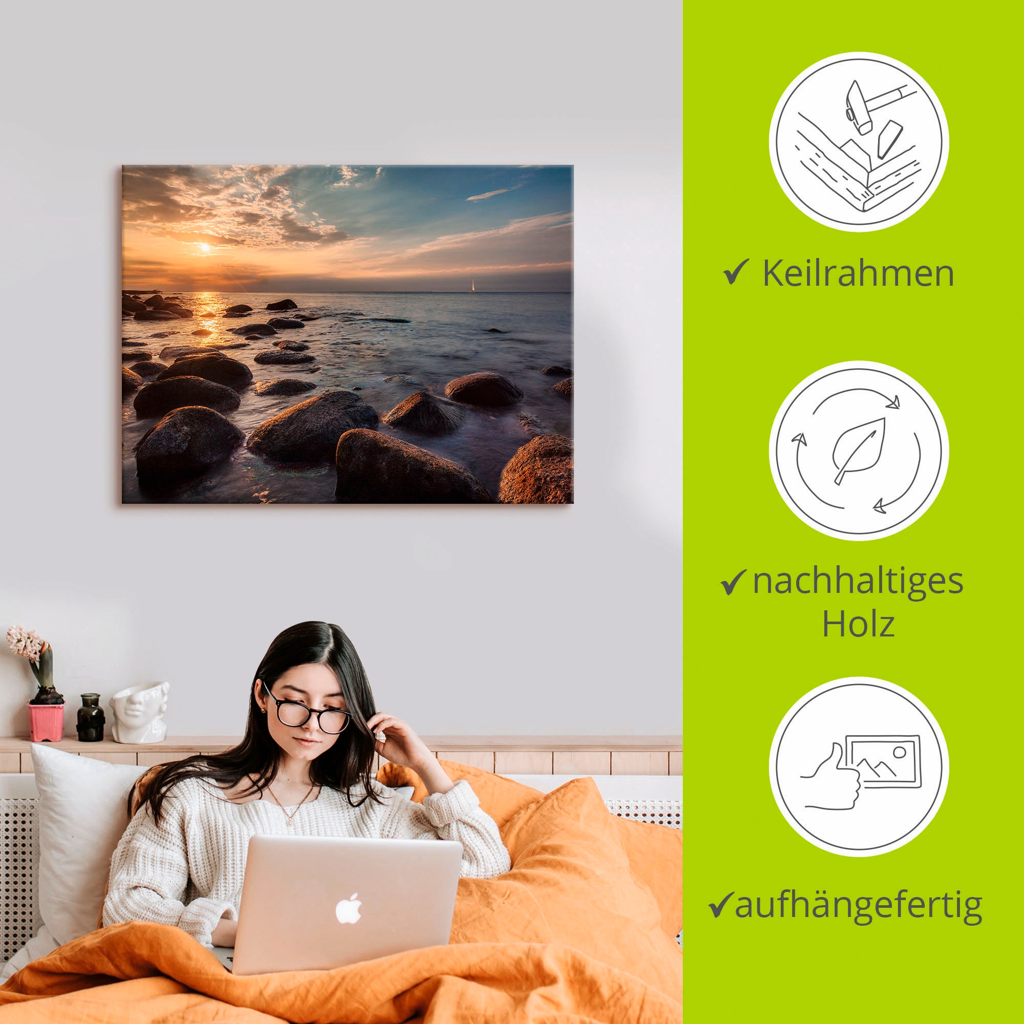 Artland Wandbild »Heimkehr am Abend....«, Gewässer, (1 St.), als Leinwandbild, Poster in verschied. Größen