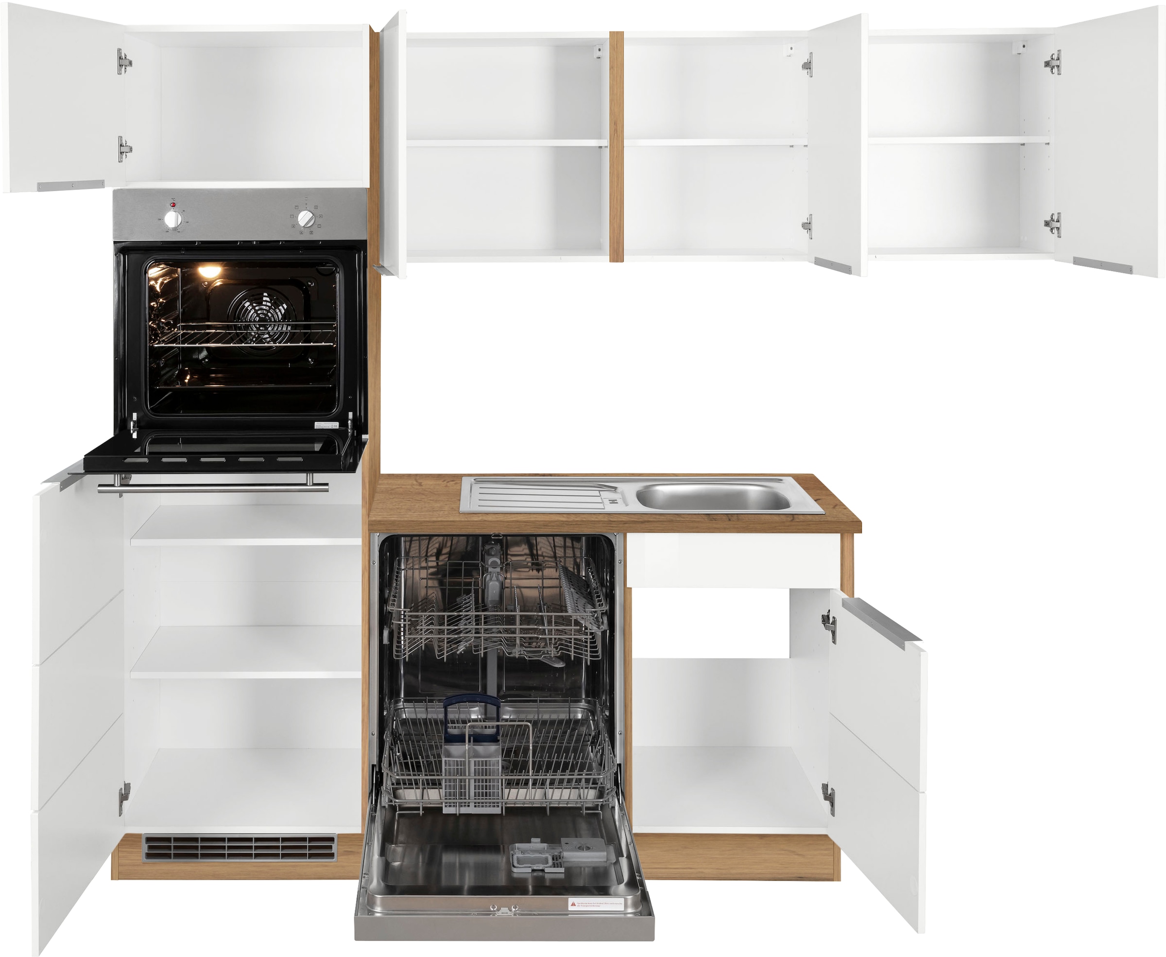 KOCHSTATION Winkelküche »KS-Brindisi«, Stellbreite 230/170 cm, wahlweise mit E-Geräten, mit MDF-Fronten