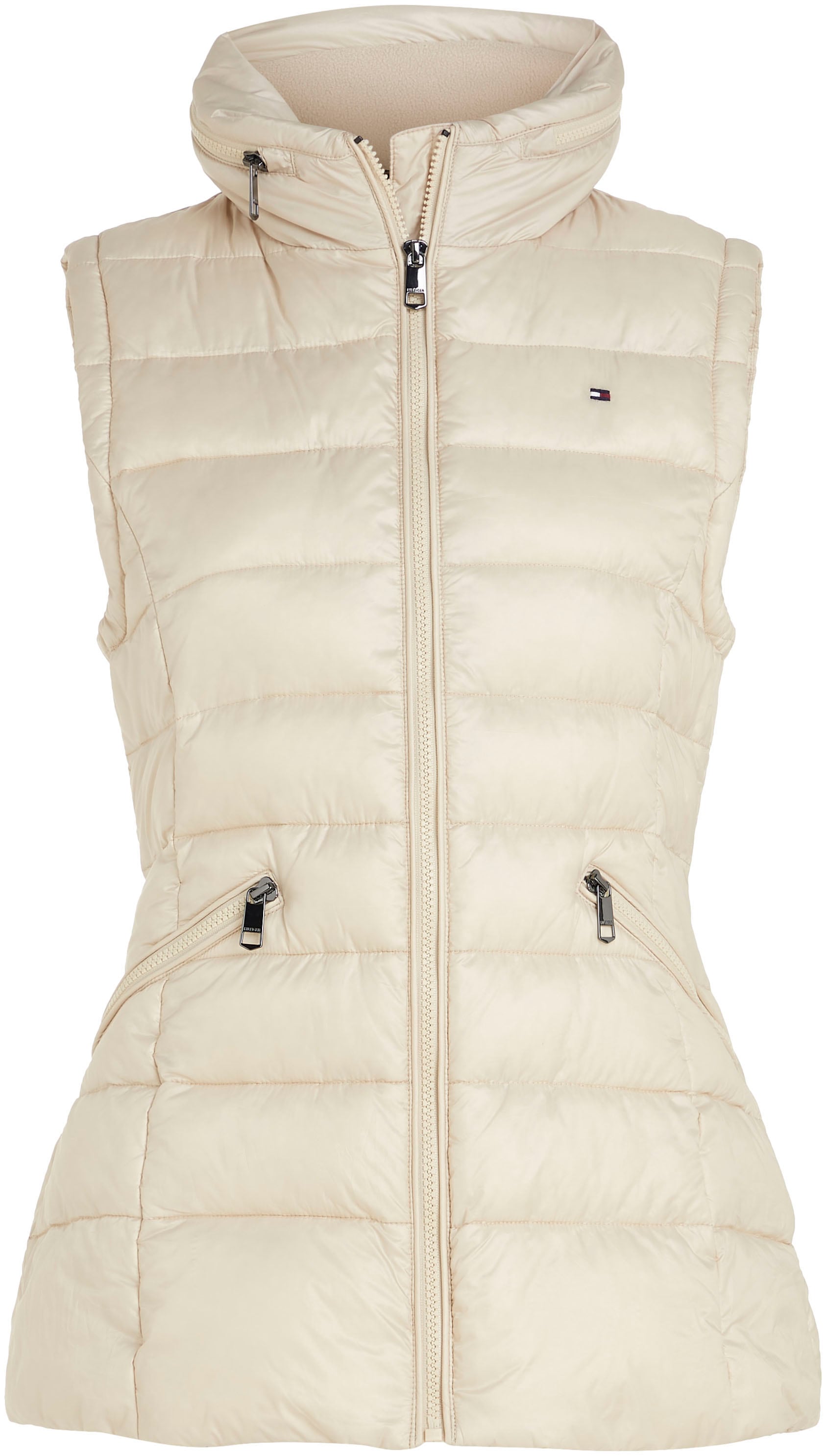 Tommy Hilfiger Steppweste PADDED VEST«, »MW kaufen Kapuze STRIPE GLOBAL im | BAUR versteckter mit für Stehkragen