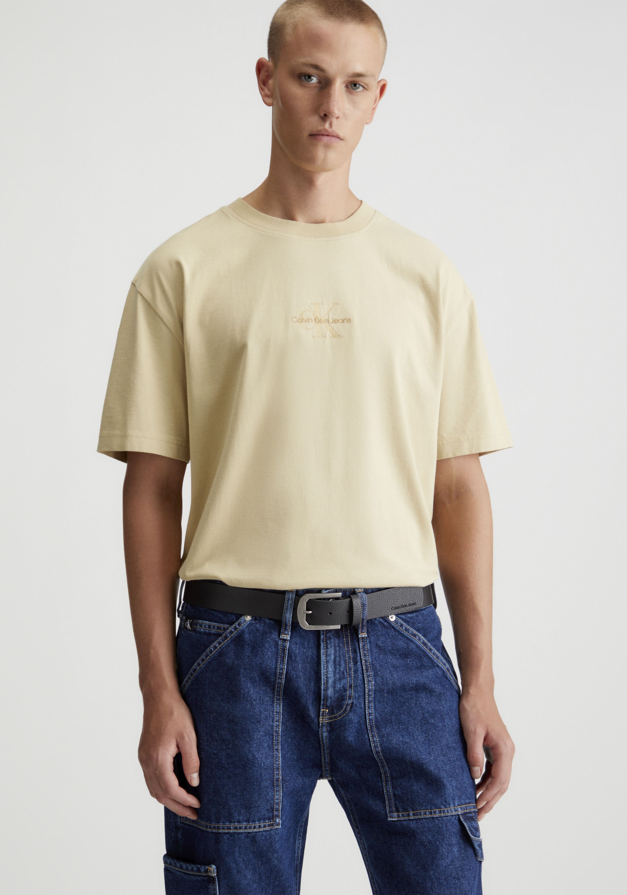 Calvin Klein Jeans Ledergürtel »CLASSIC PIN BUCKLE LTHR BELT35MM«, mit Logoprägung